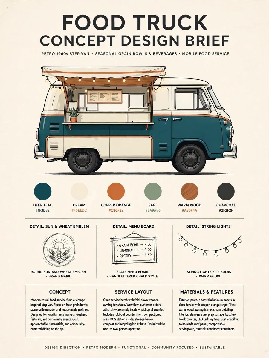 Act as a Food Truck Concept Design Brief Builder — ChatGPT Prompt