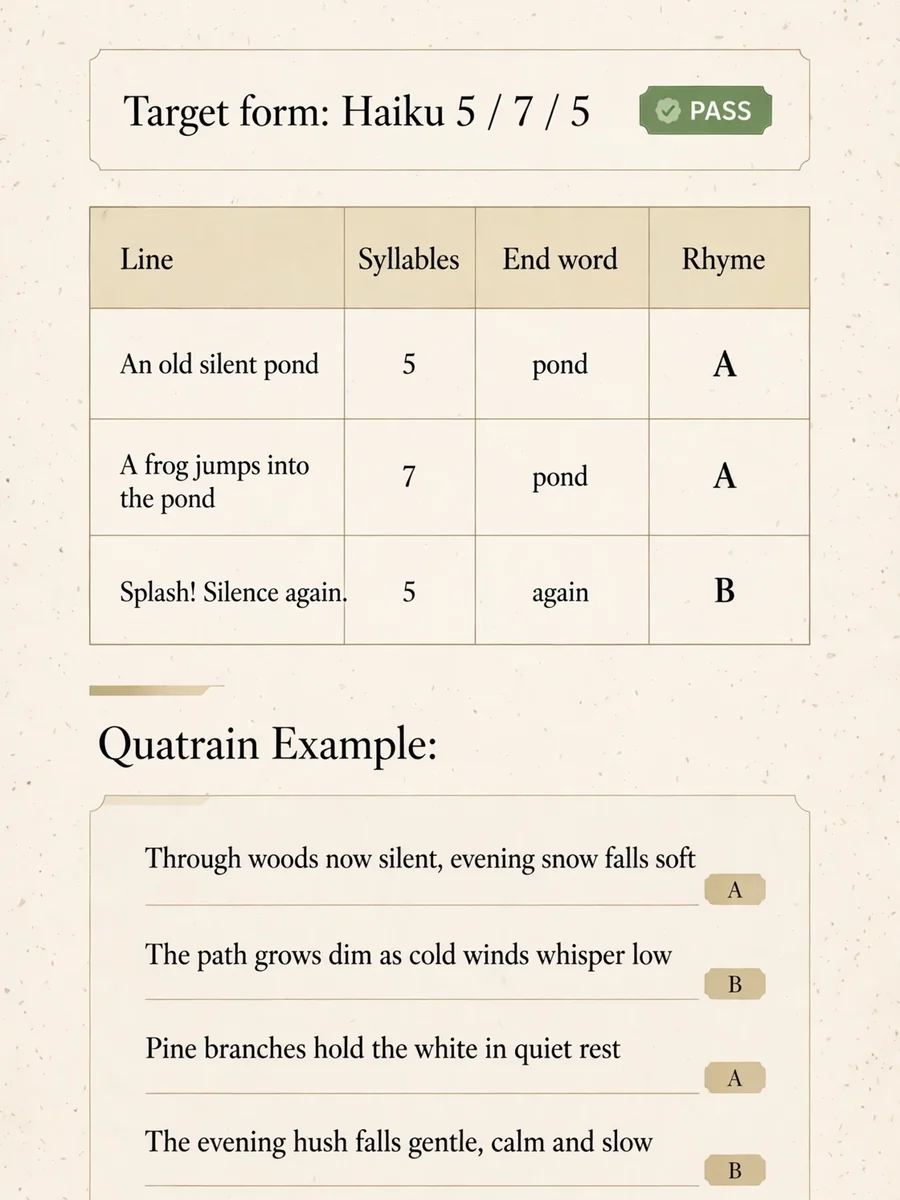 Act as a Poetry Meter and Rhyme Checker — ChatGPT Prompt
