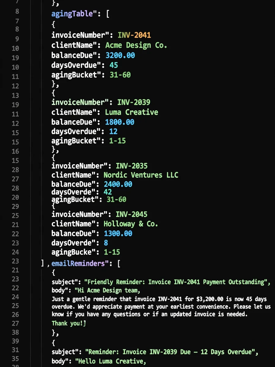 Freelance Invoice and Late Payment Chaser (JSON) — ChatGPT Prompt