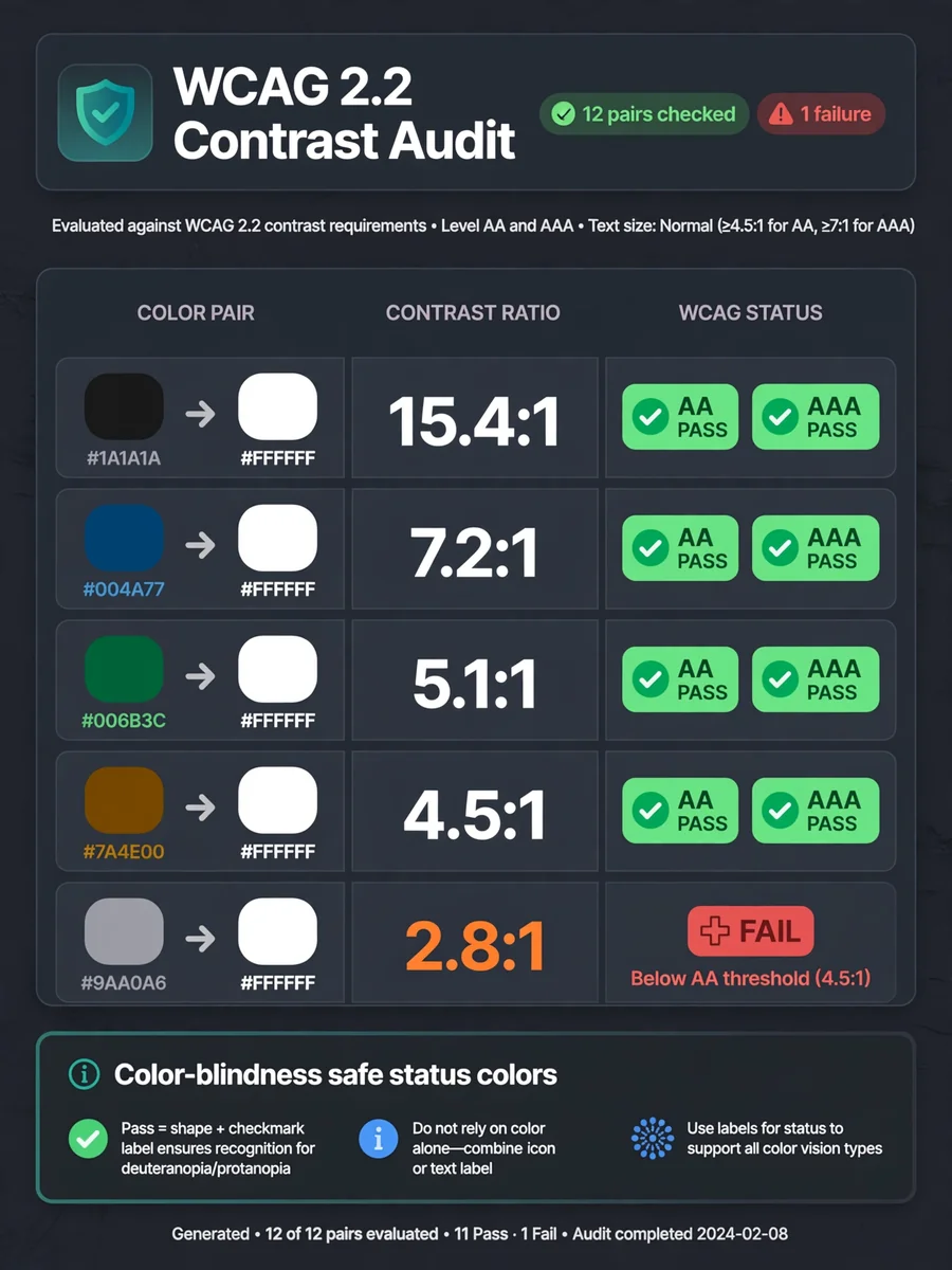 Act as an Accessibility Color Contrast Auditor — ChatGPT Prompt
