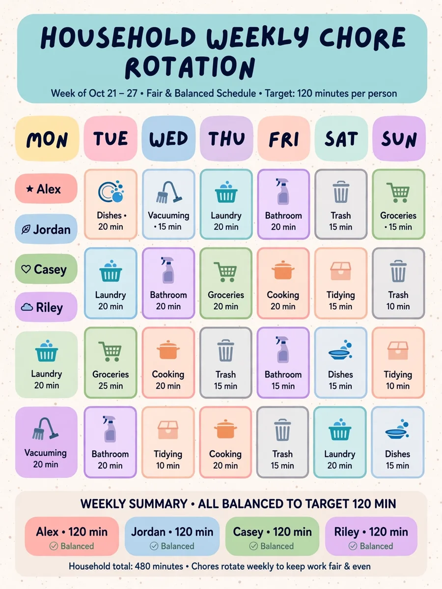 Act as a Household Chore Rotation Planner — ChatGPT Prompt