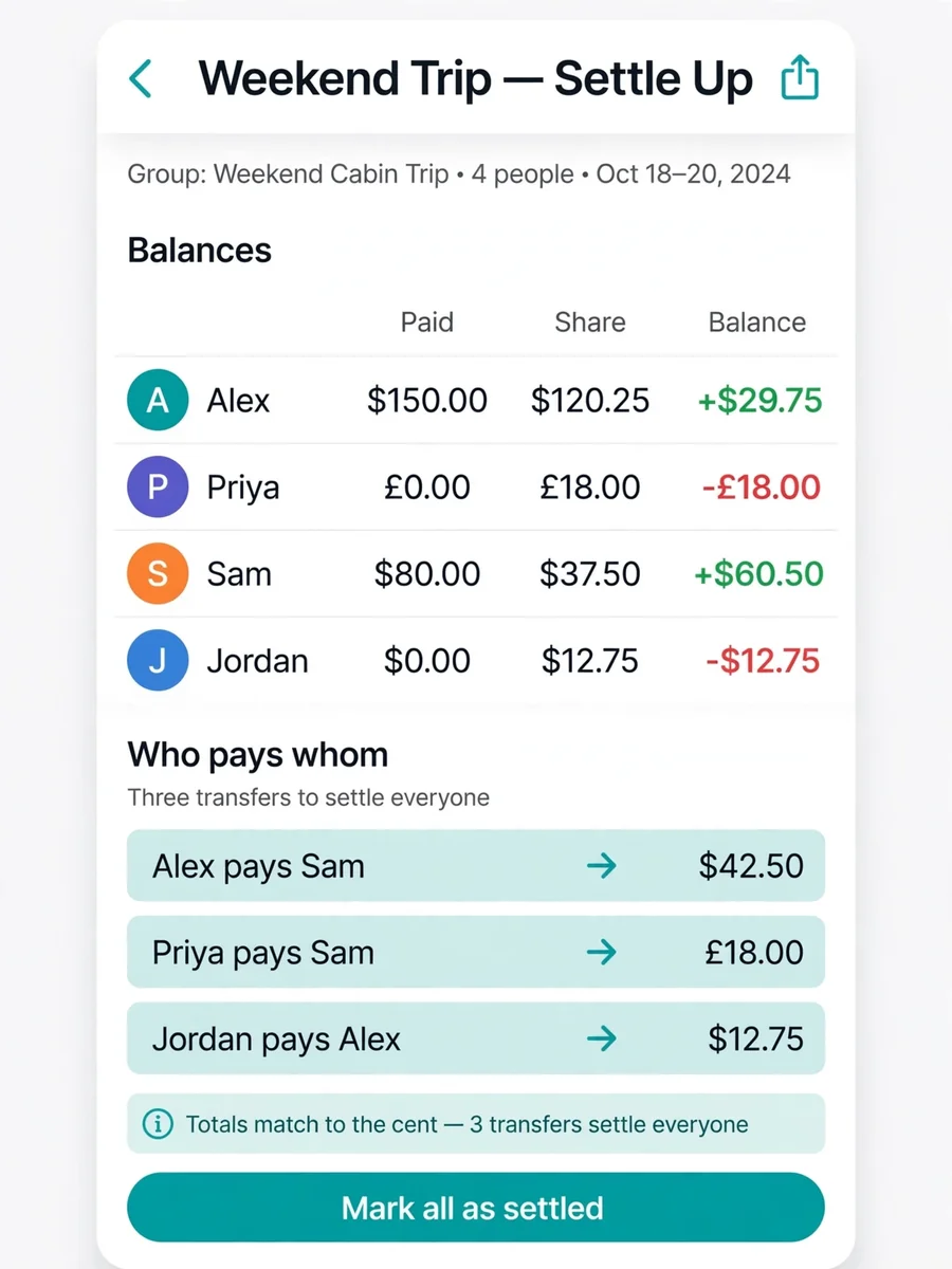 Act as a Group Trip Expense Splitter — ChatGPT Prompt