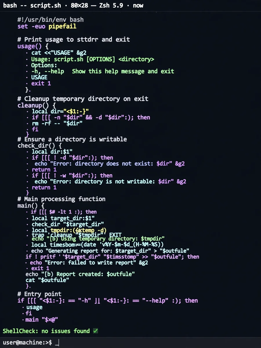 Act as a Shell Scripting taste — ChatGPT Prompt