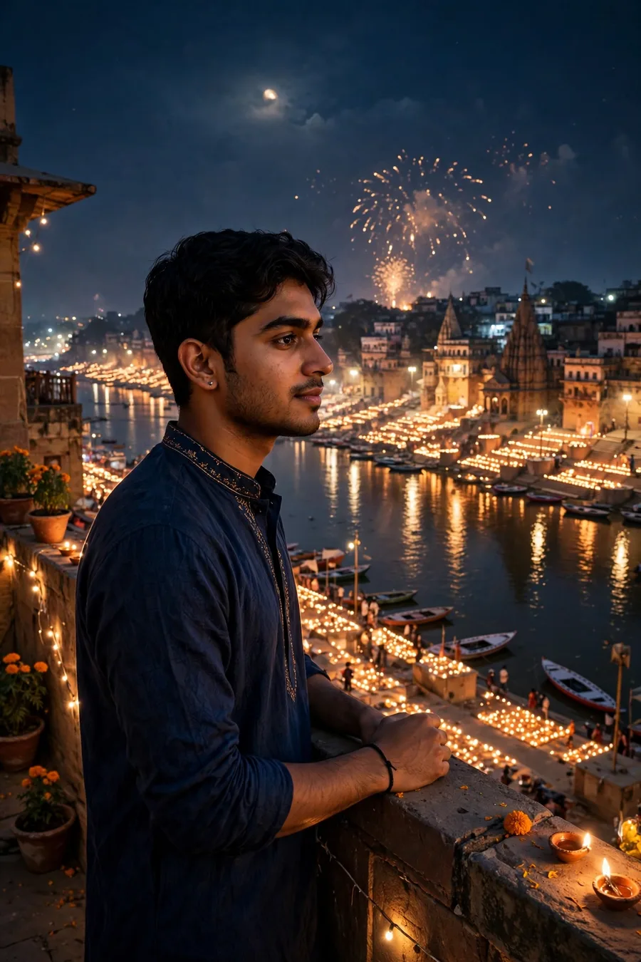 Dev Deepawali Fireworks Over Ganga