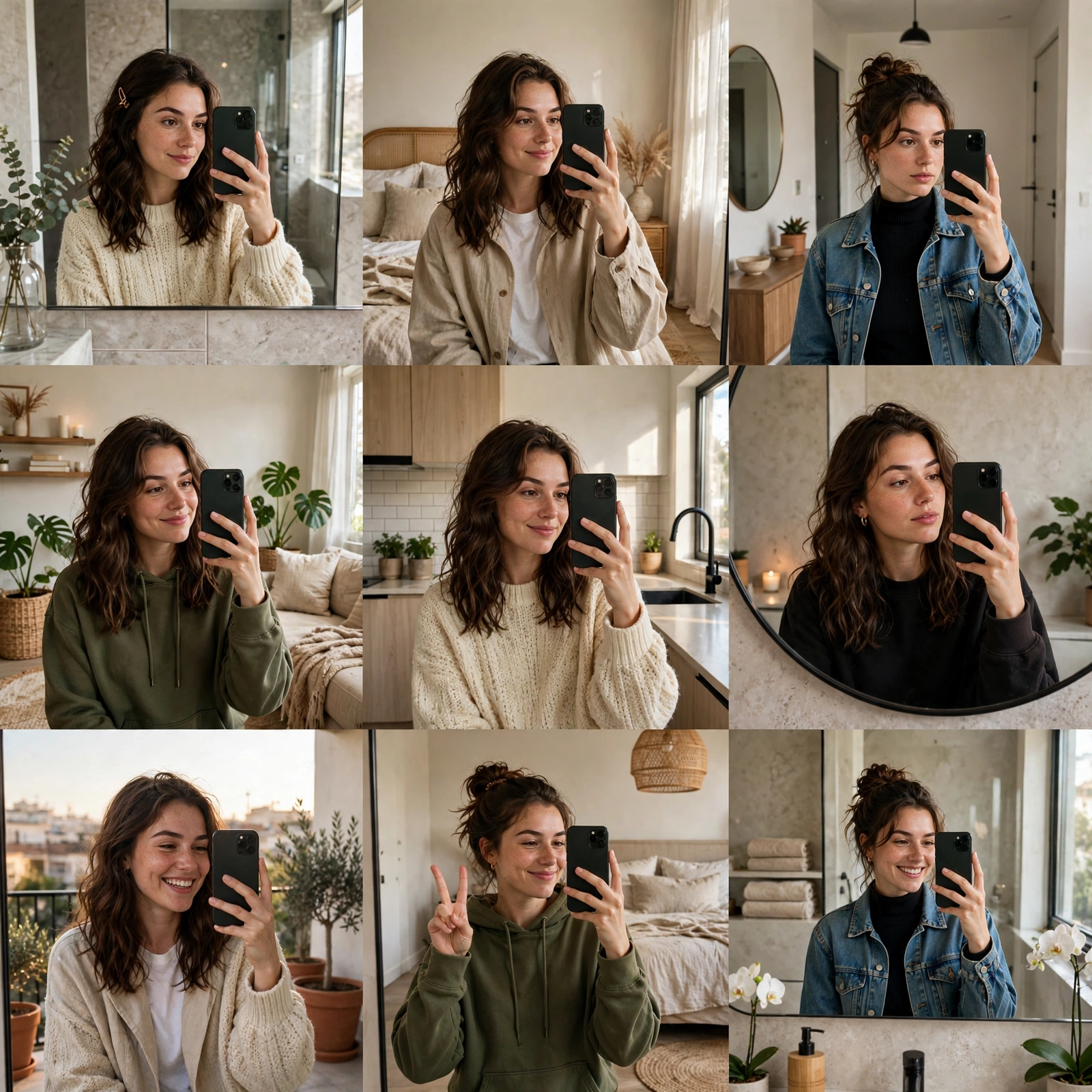 Aesthetic Mirror Selfie Collage Prompt