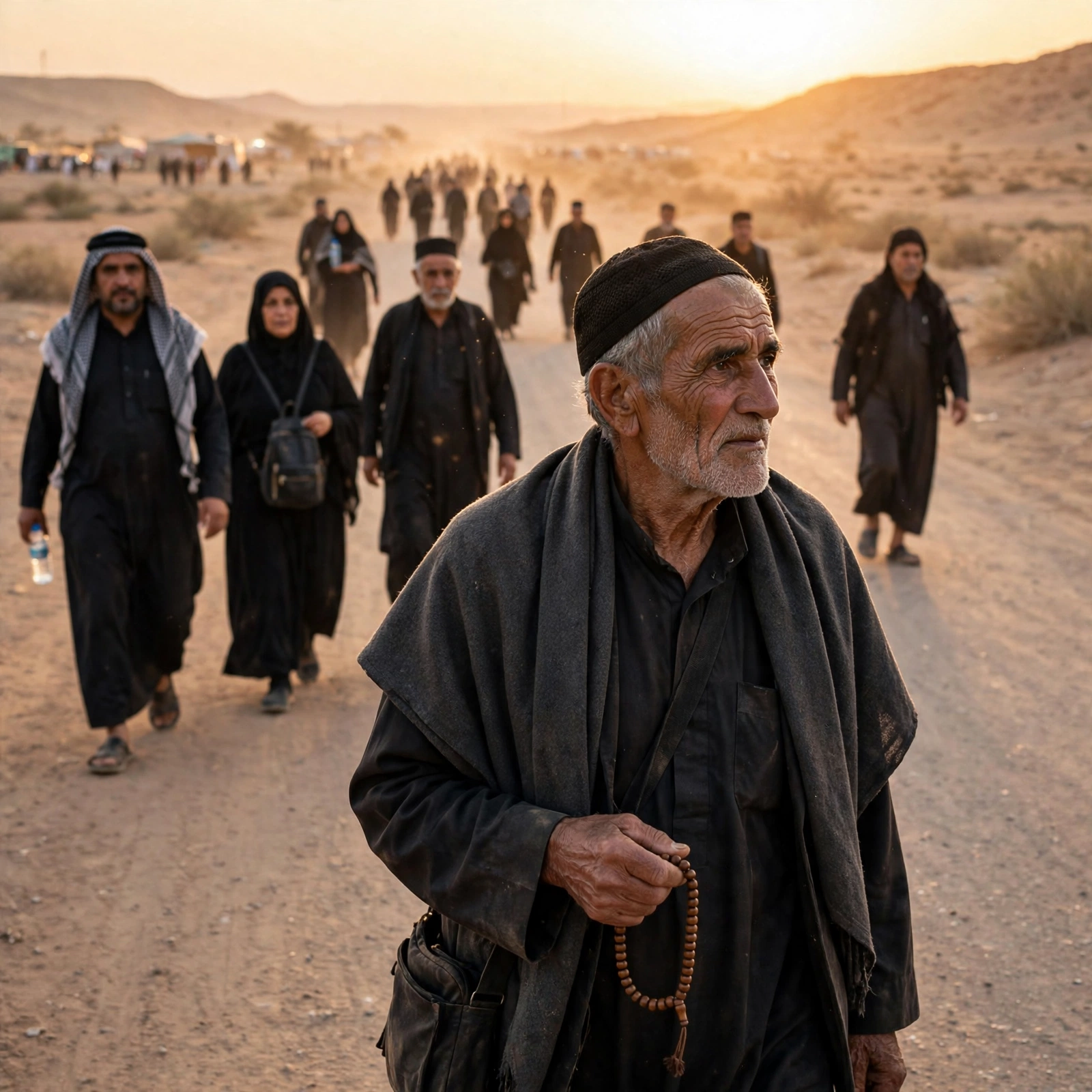 Arbaeen Elderly Man Walk