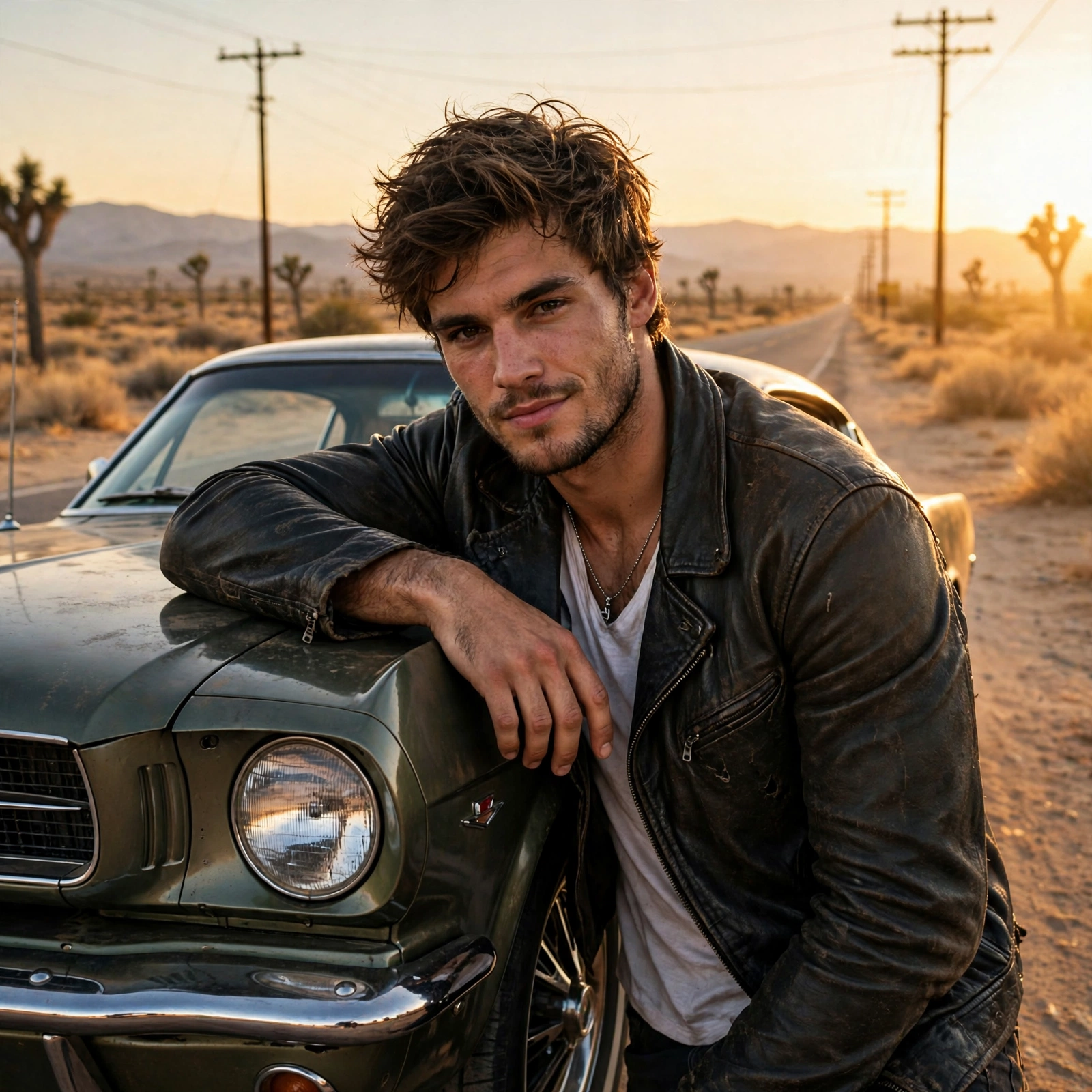 Attitude Boy with Classic Car