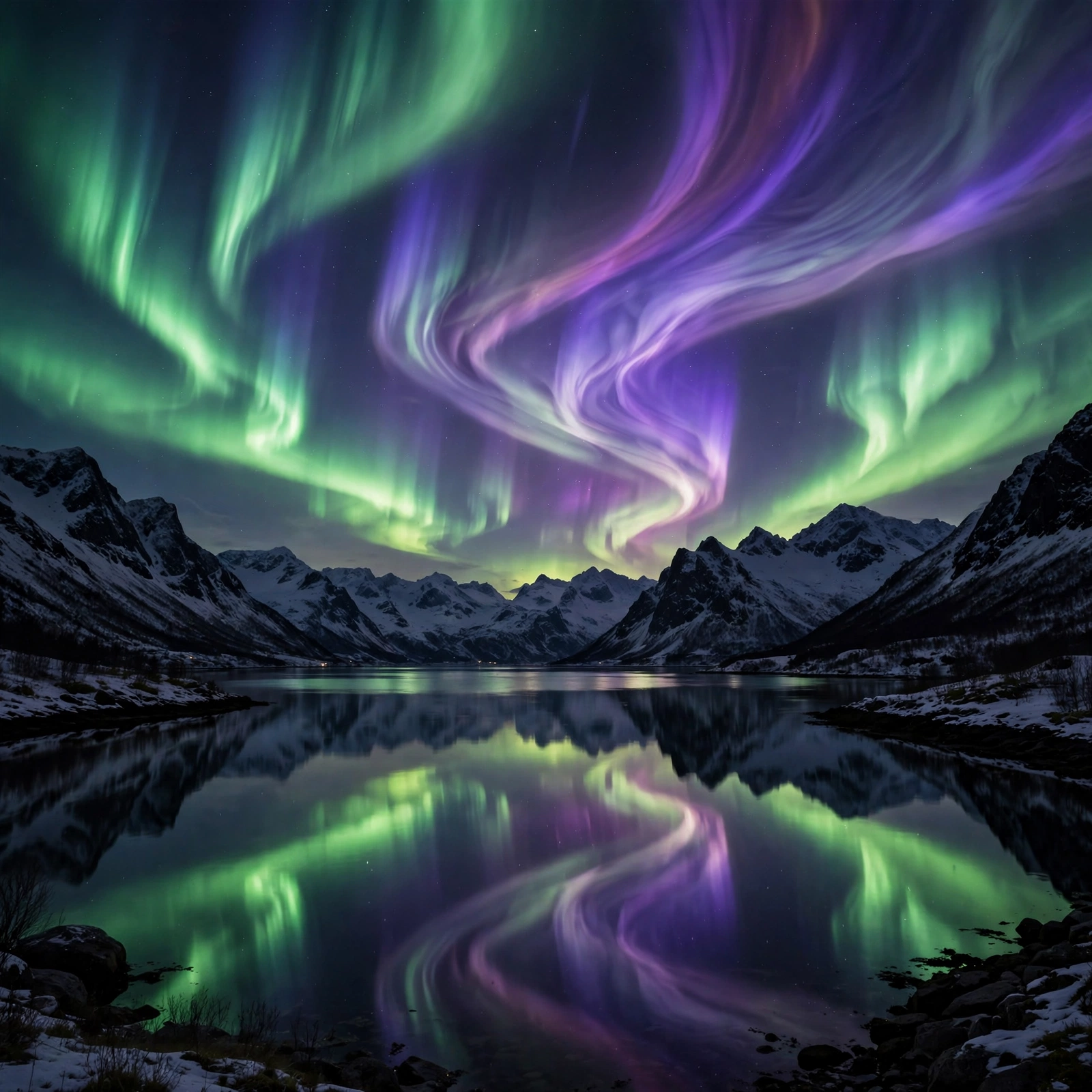Aurora Over Fjords