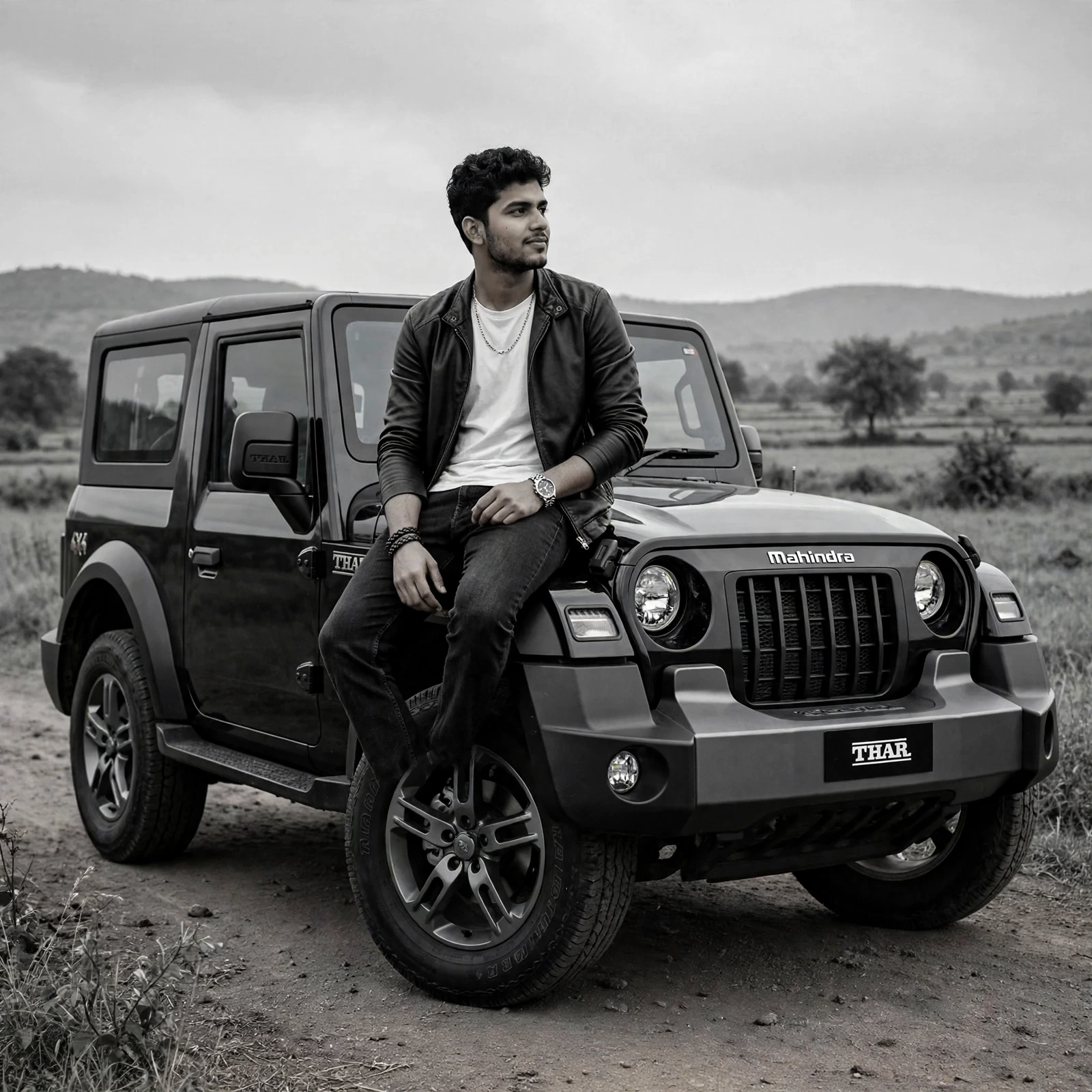 Black and White Thar Portrait