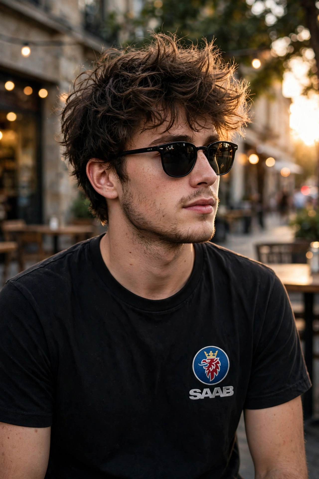 Casual Outdoor Portrait - SAAB Tee & Sunglasses