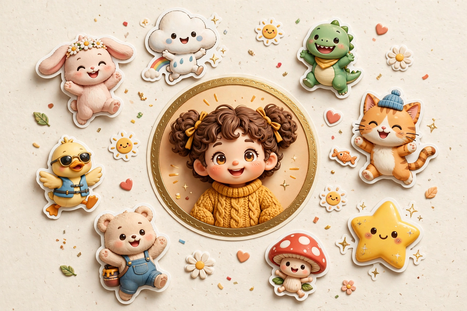 Chibi Mini-Me Sticker Collage