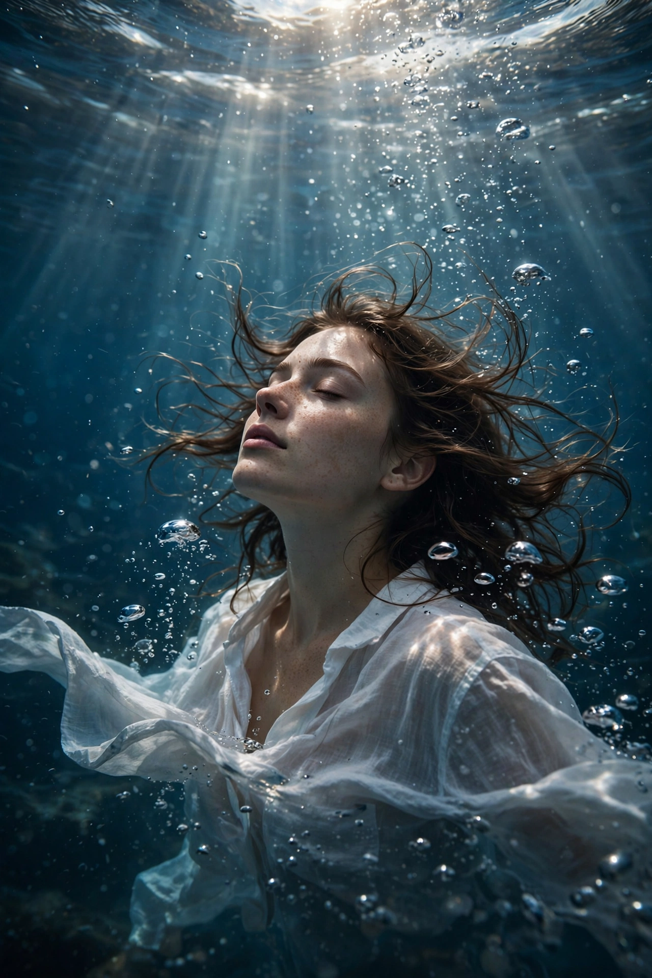 Cinematic Underwater Portrait Prompt