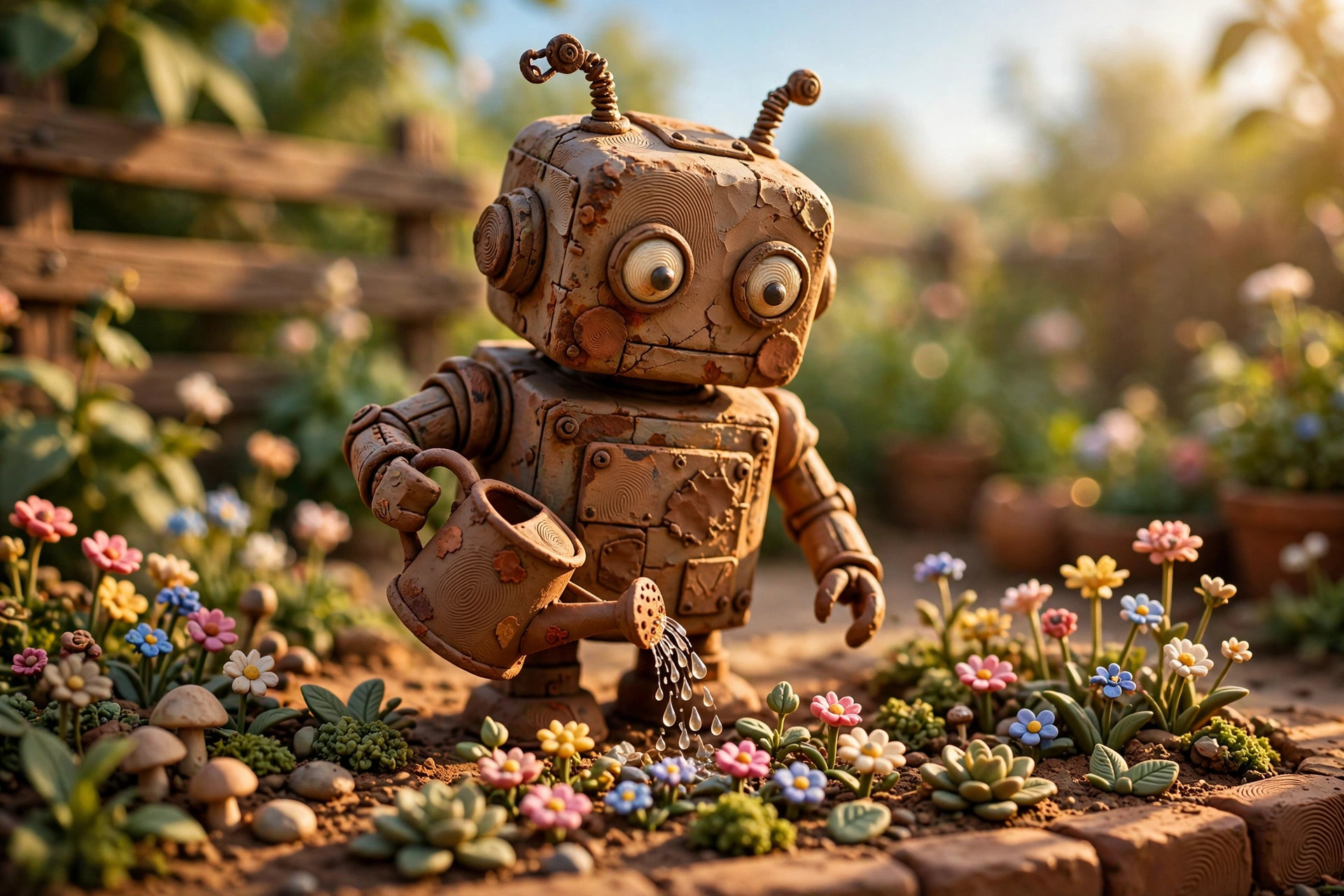 Clay Robot Garden