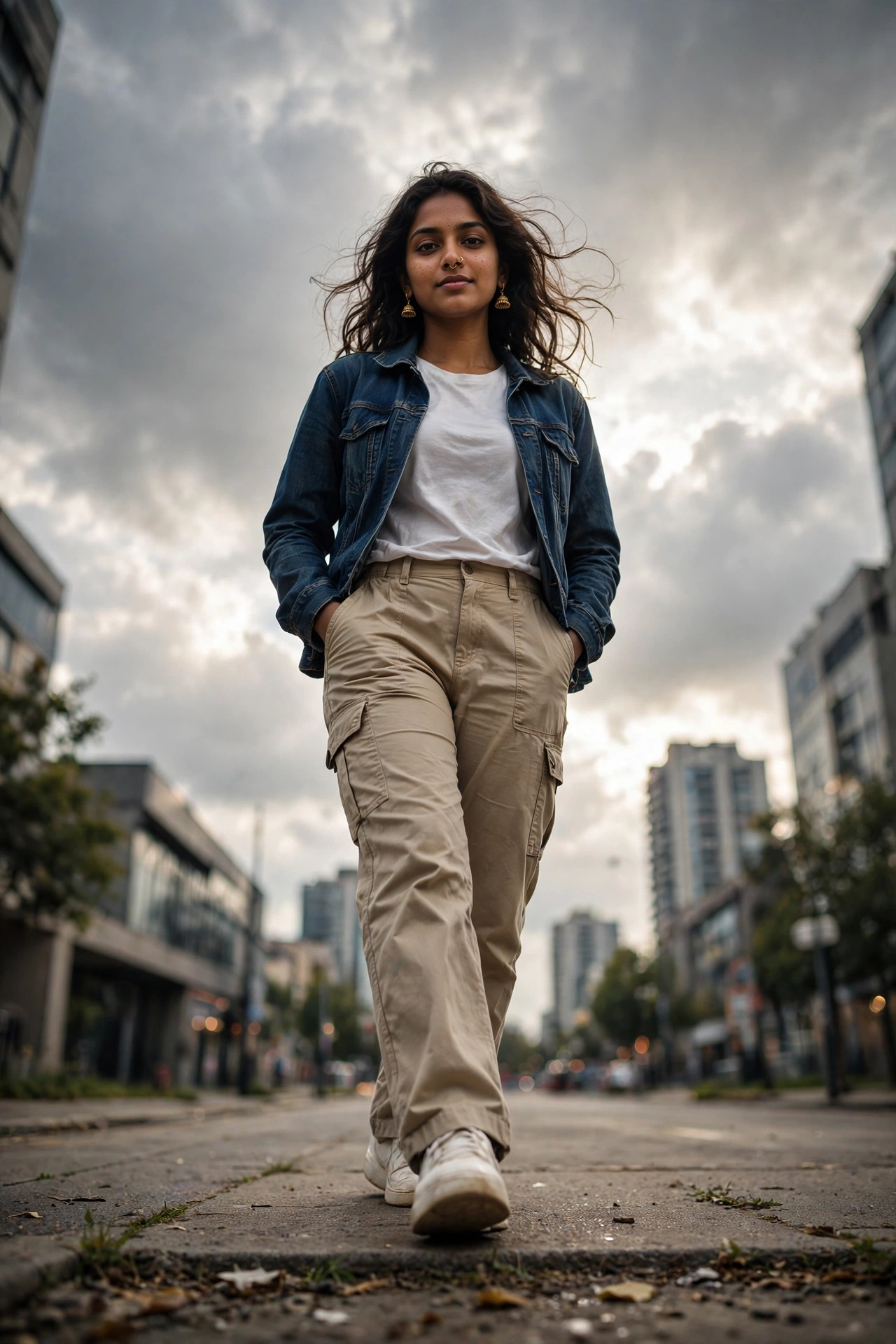 Cloudy Sunlight Low Angle Portrait
