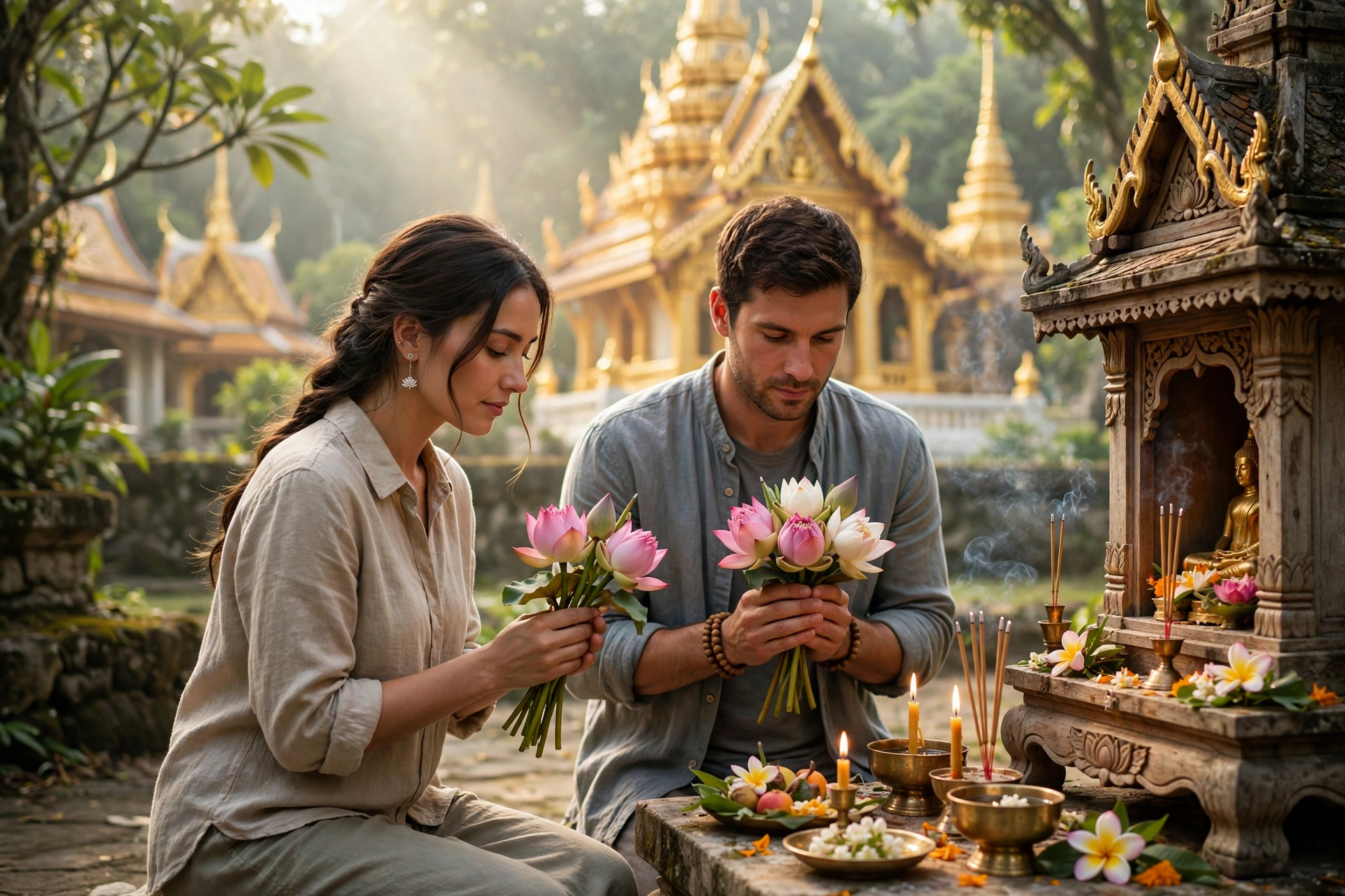 Couple Lotus Offering