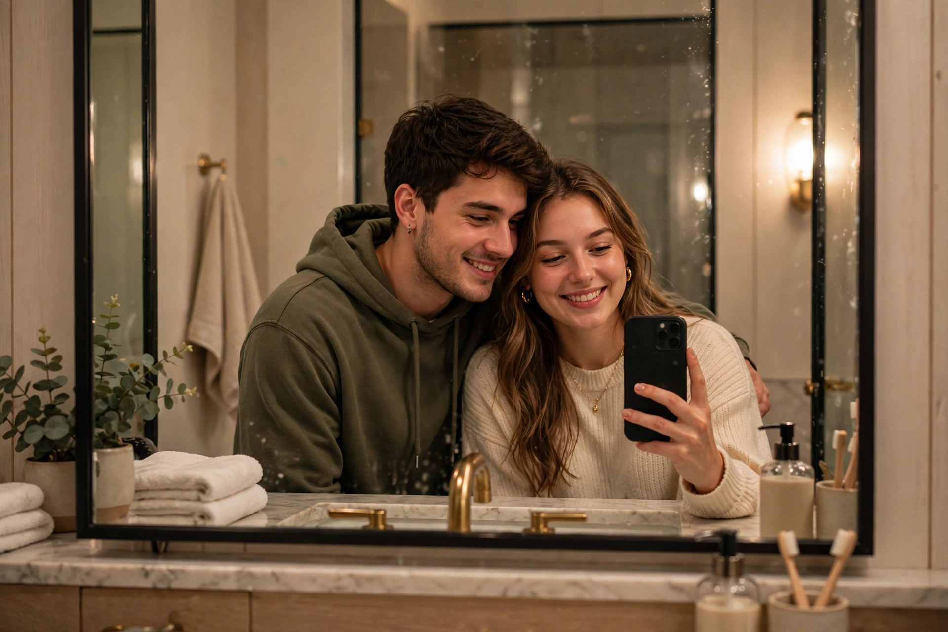 Couple Mirror Selfie