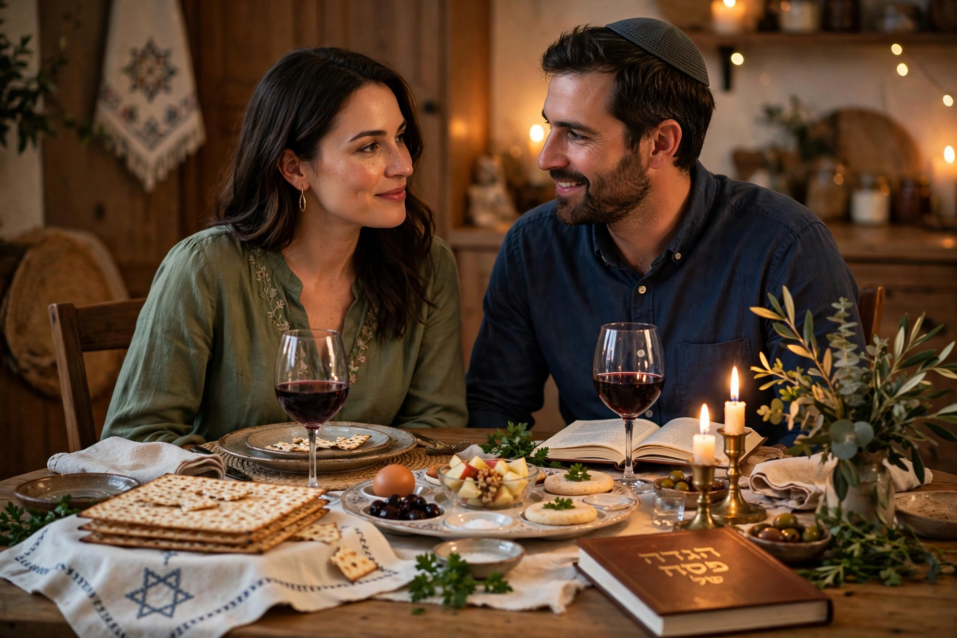 Couple Passover Seder
