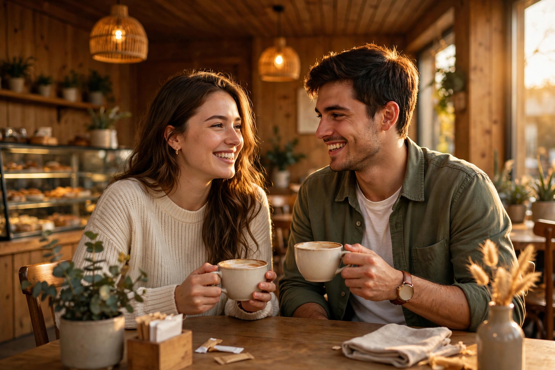 Cozy Coffee Date Portrait