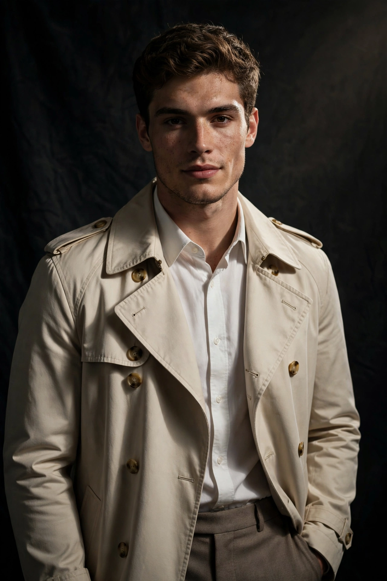 Cream Trench Coat Portrait