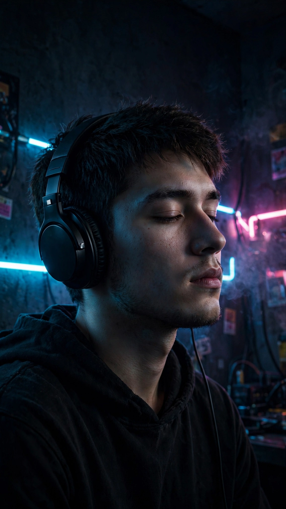 Dark Music Player Portrait