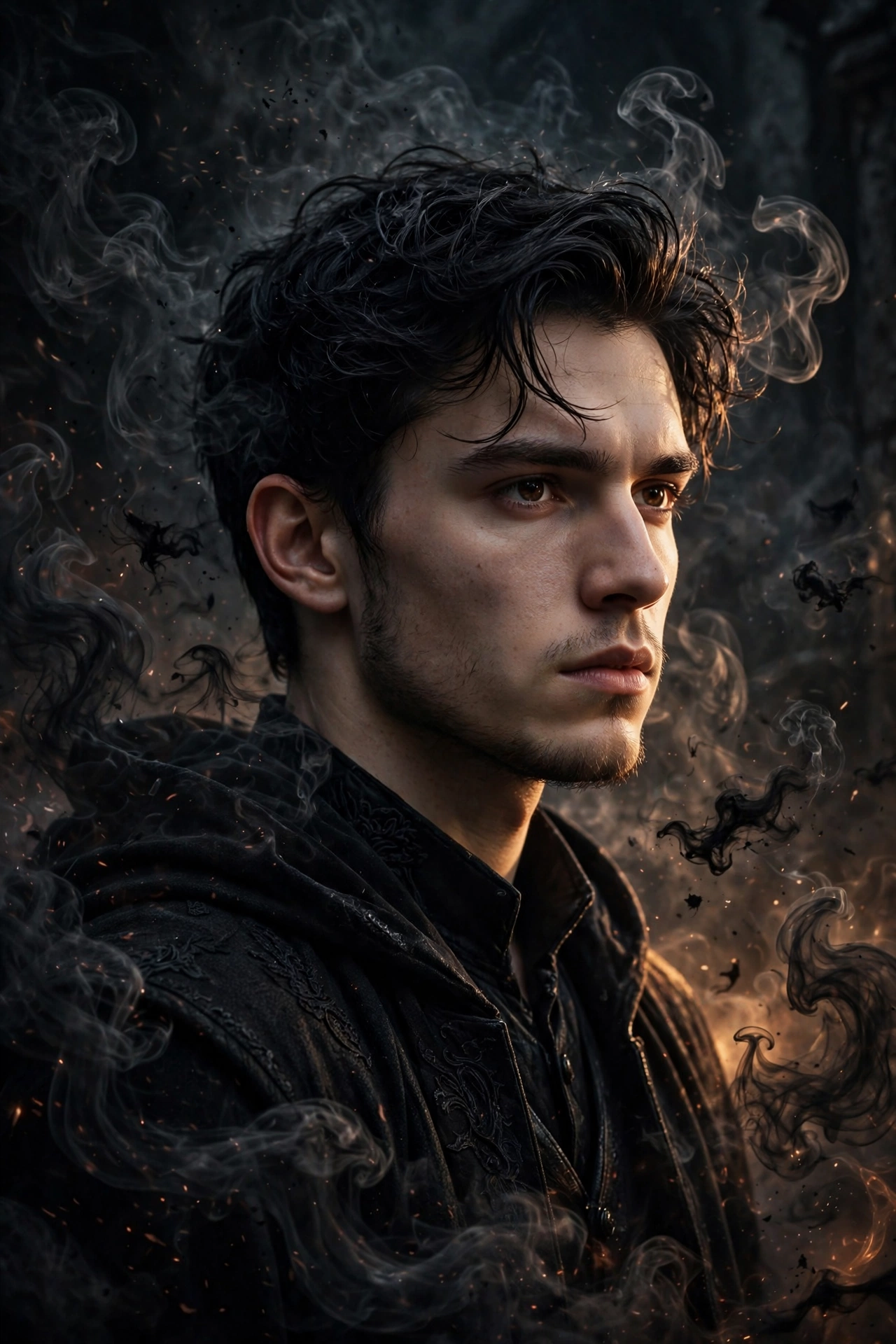Demonic Smoke Entity Portrait