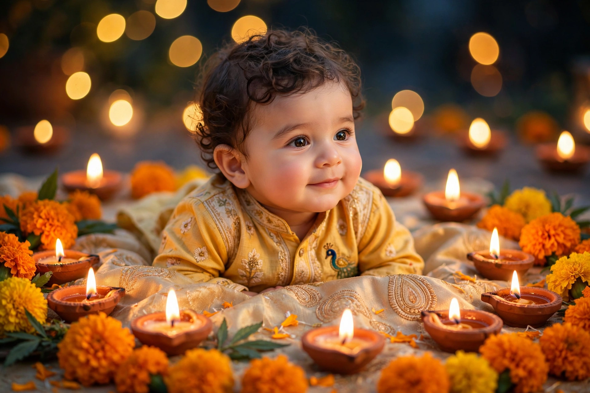 Diwali Diya Baby Art