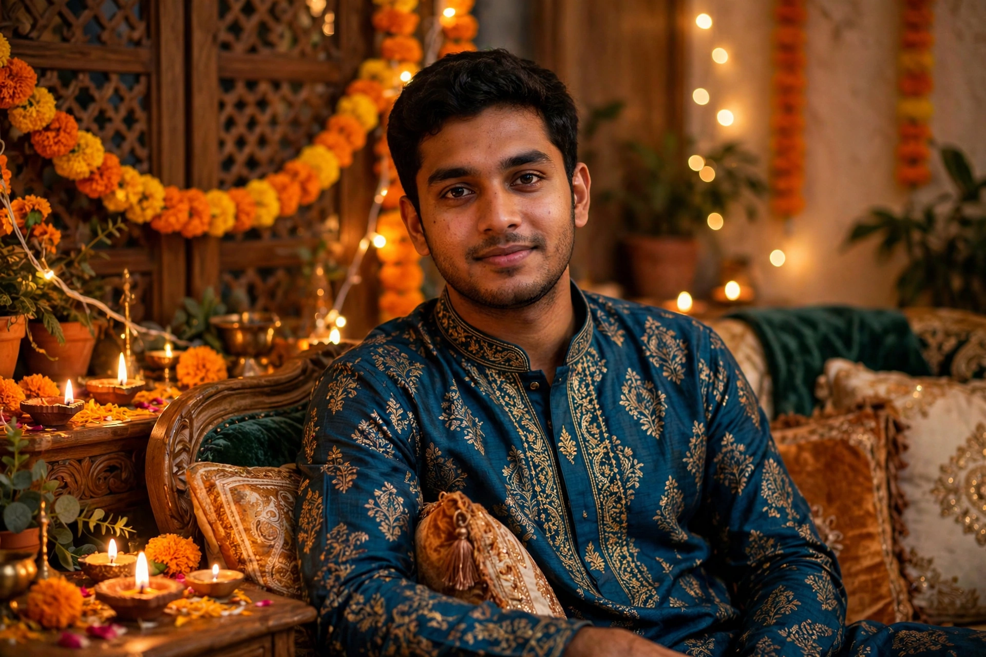 Diwali Indoor Couch Portrait