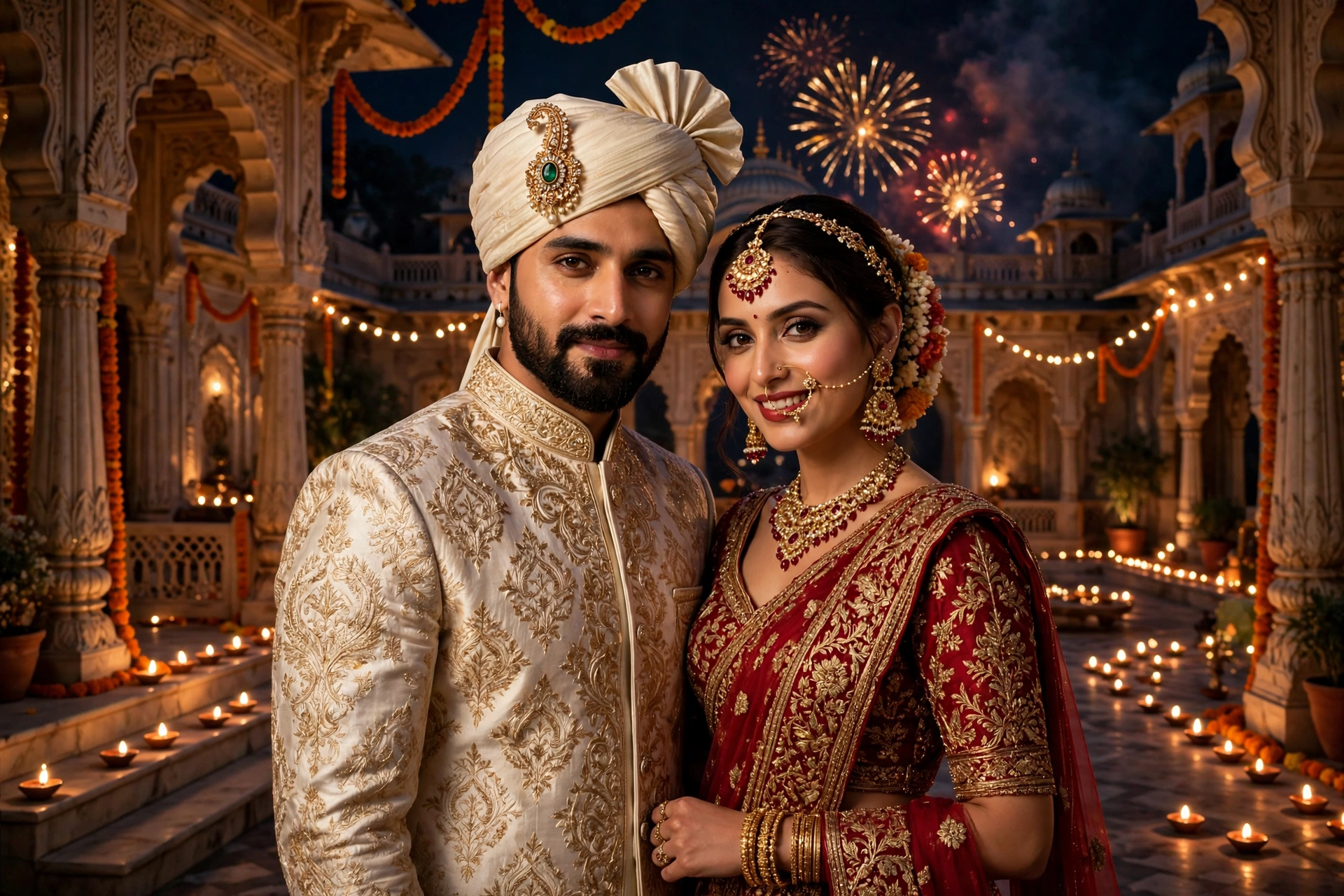 Diwali Royal Couple AI Prompt