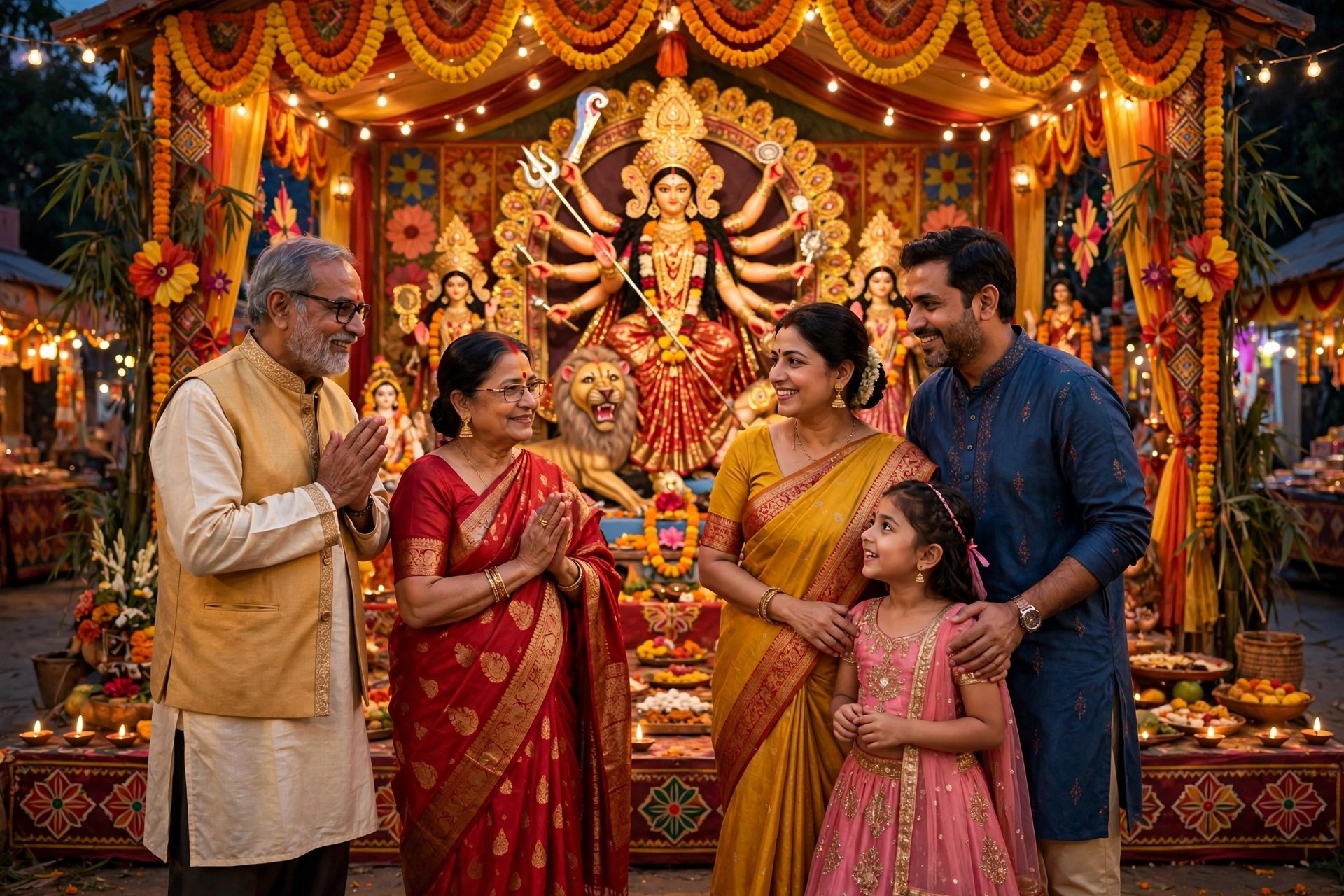 Durga Puja Family