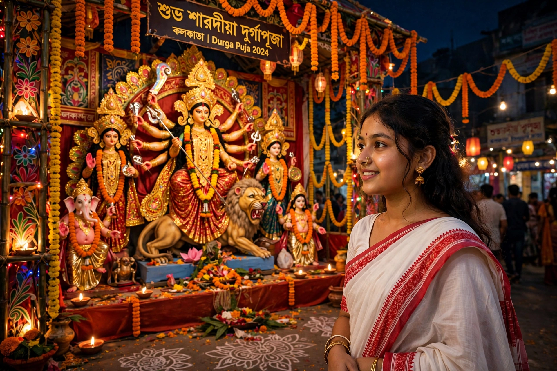 Durga Puja Girl Kolkata
