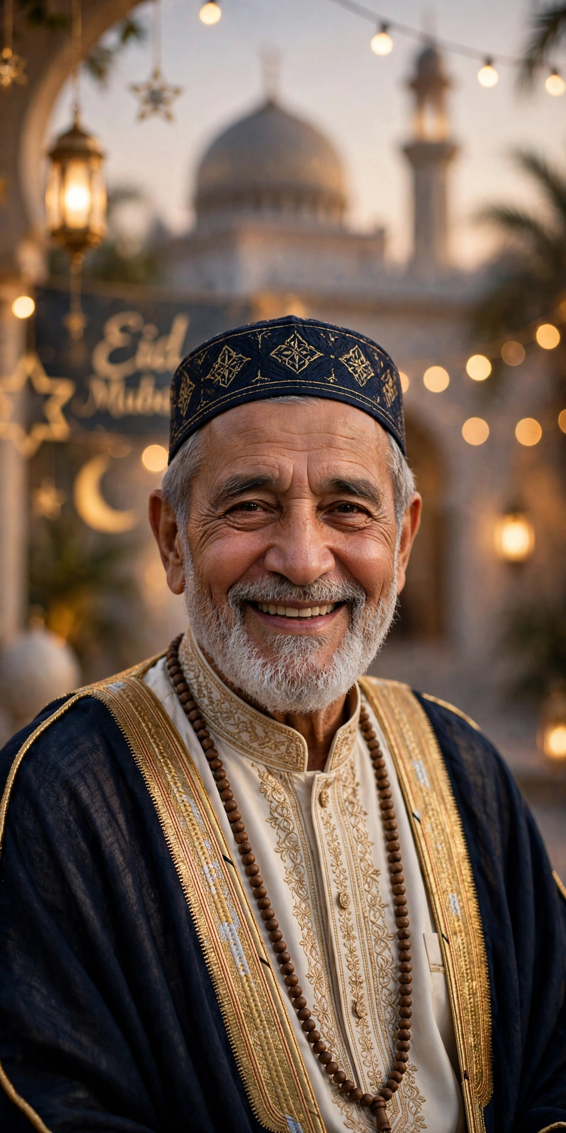 Eid Mubarak Elderly Man