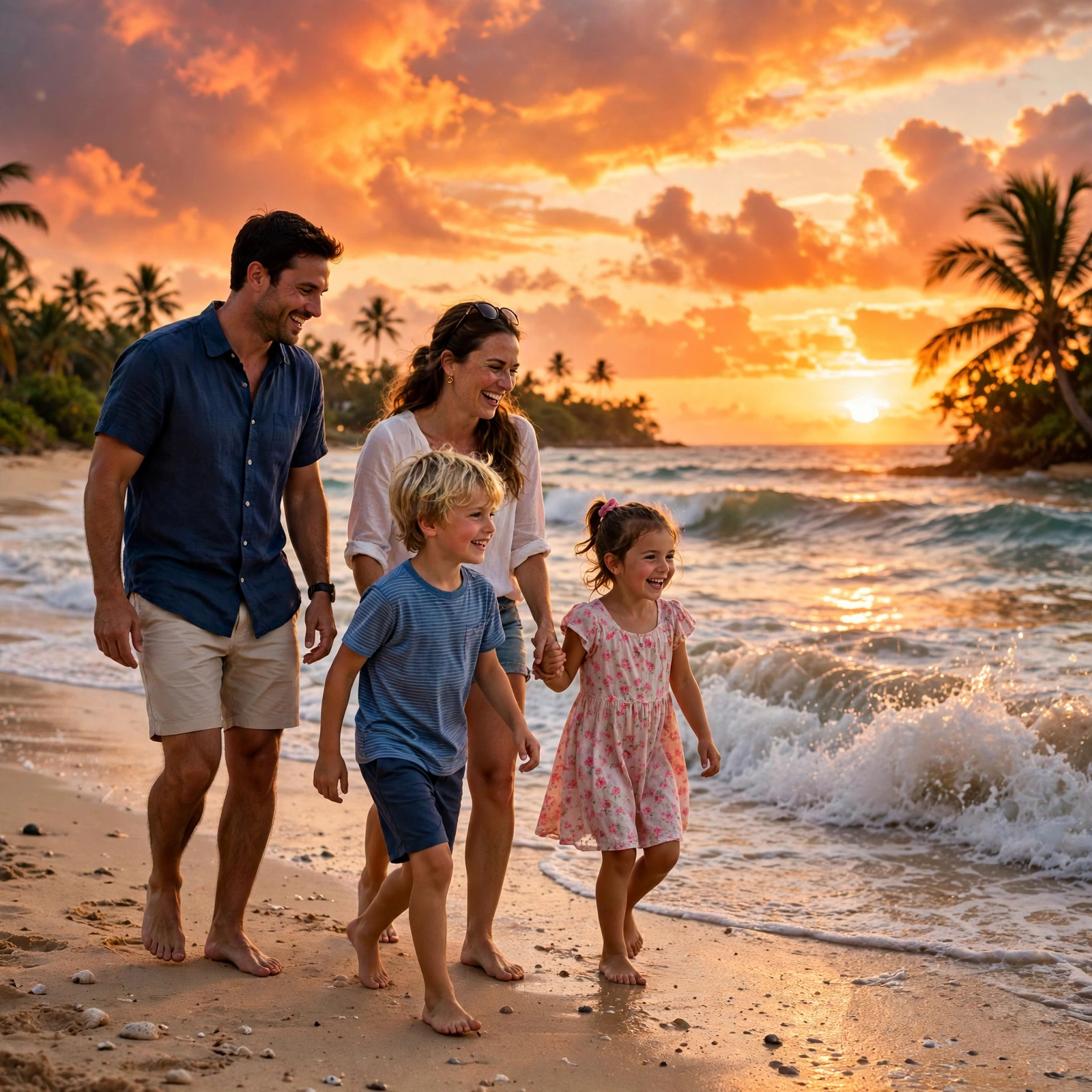 Family Beach Sunset