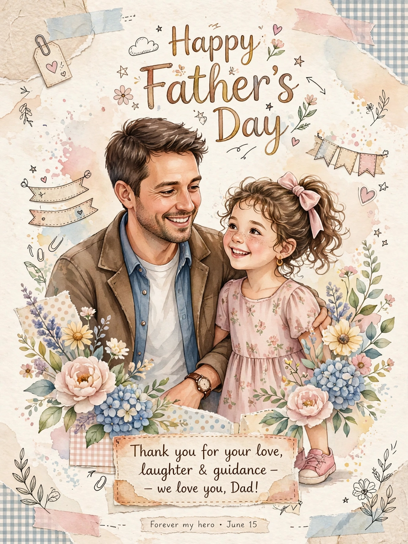 Father's Day Watercolor Poster Prompt