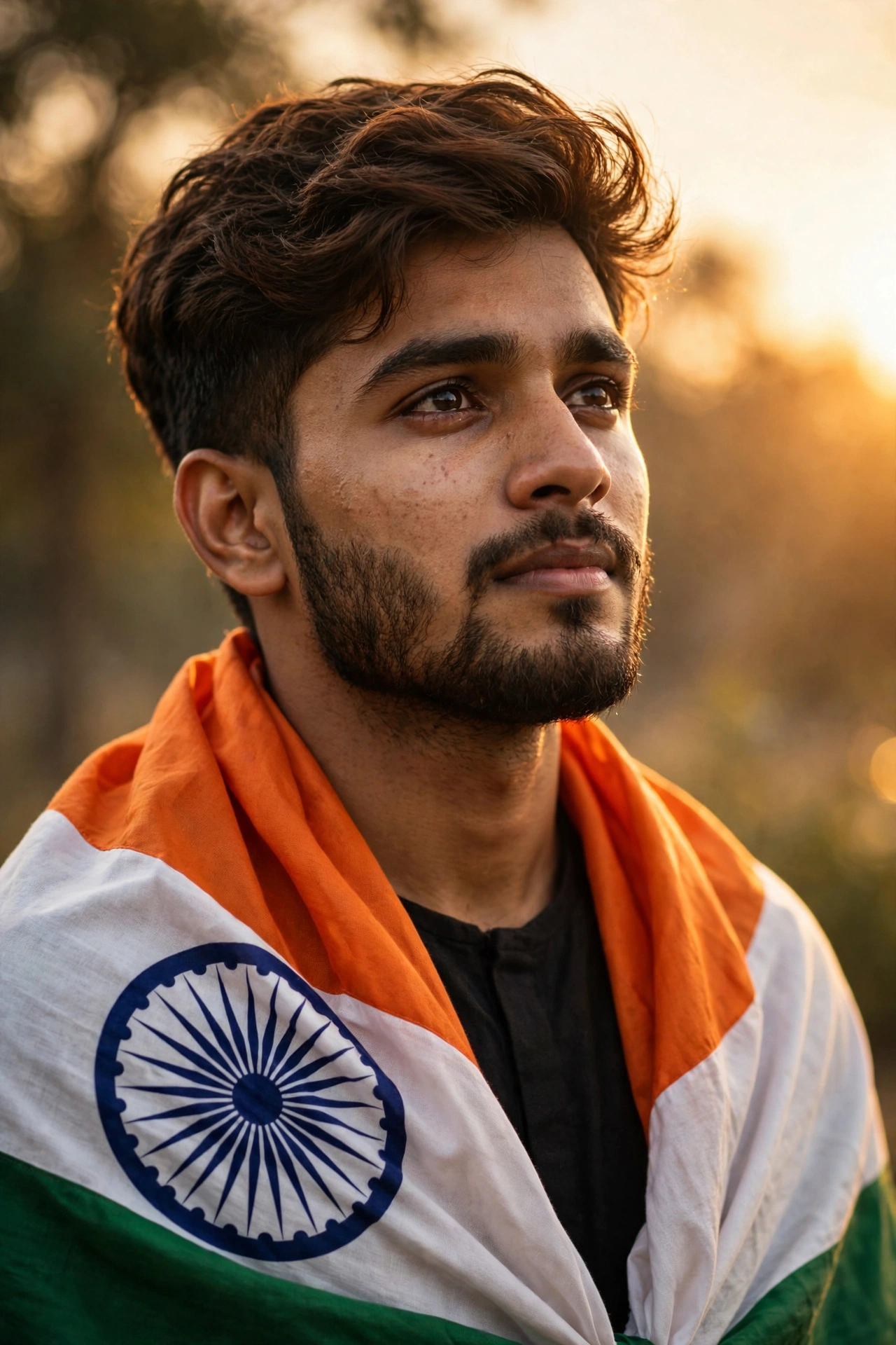Flag Draped Patriotic Portrait