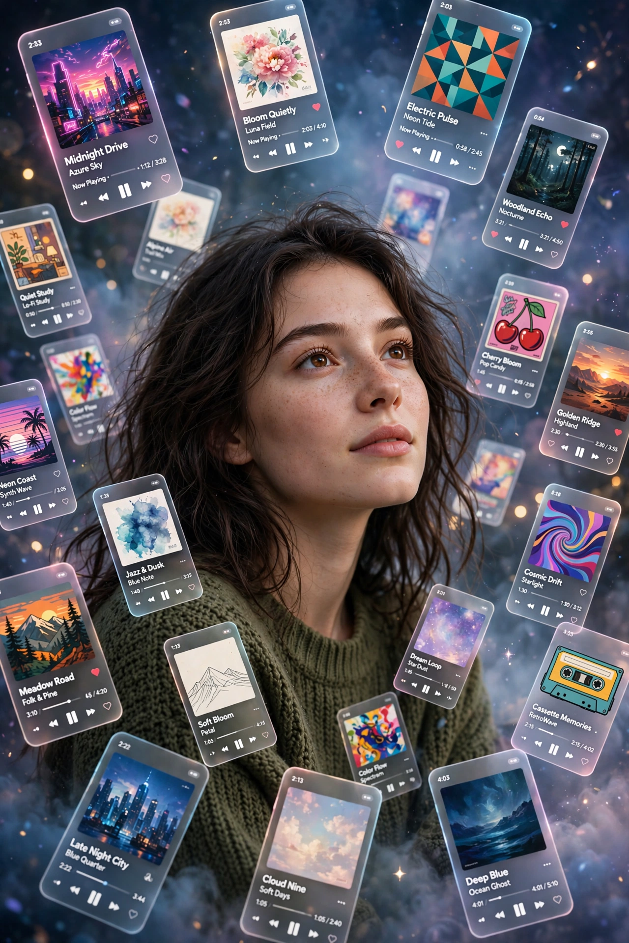 Floating Music Cards