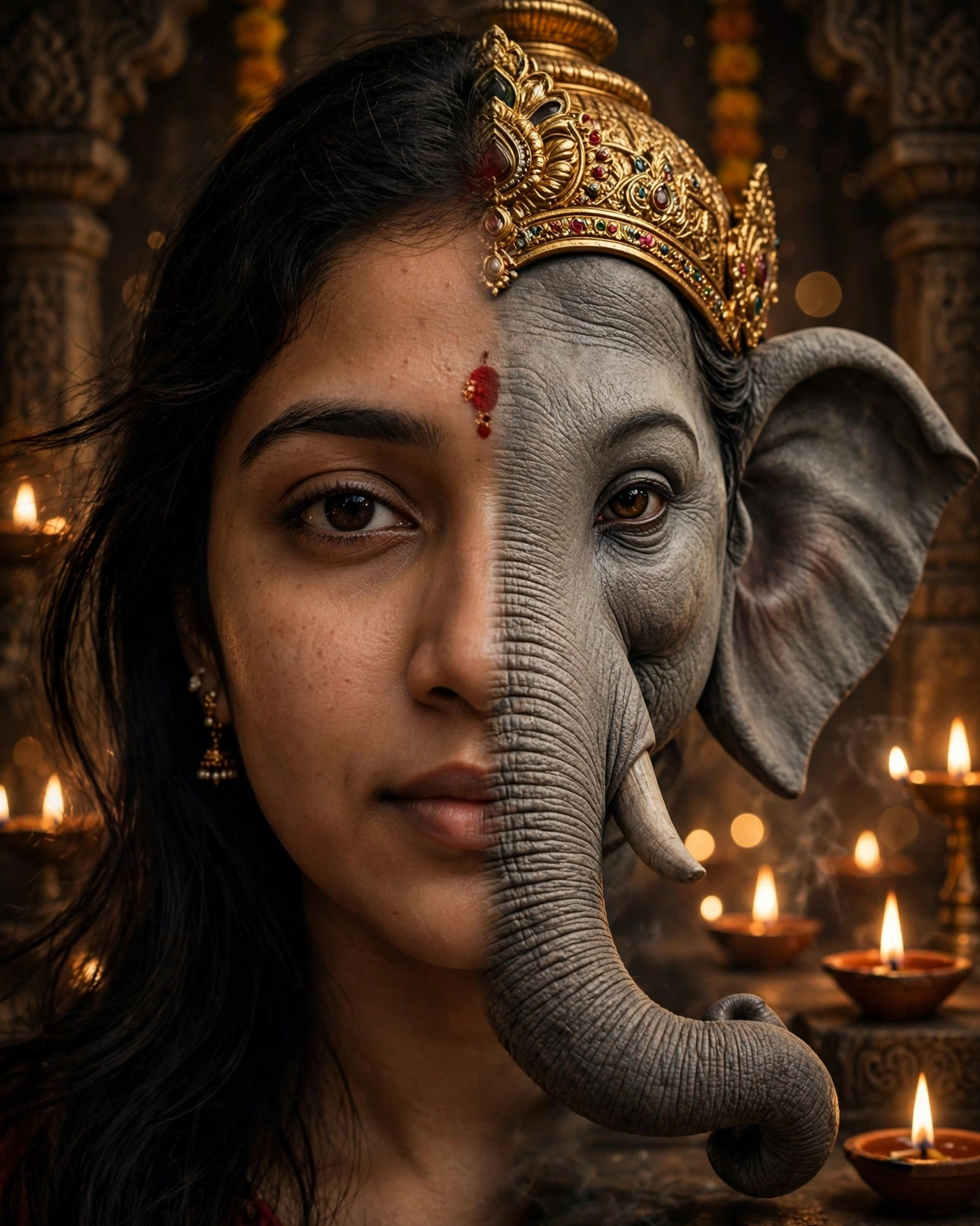 Ganesh Face Merge Portrait