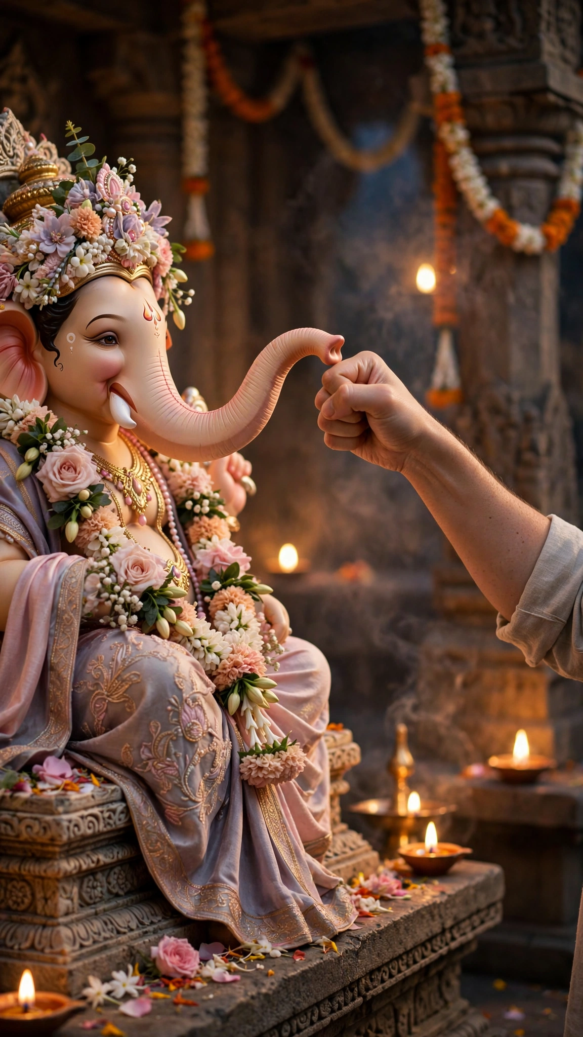 Ganesh Ji & Laddu Gopal Fist Bump Photo Prompt