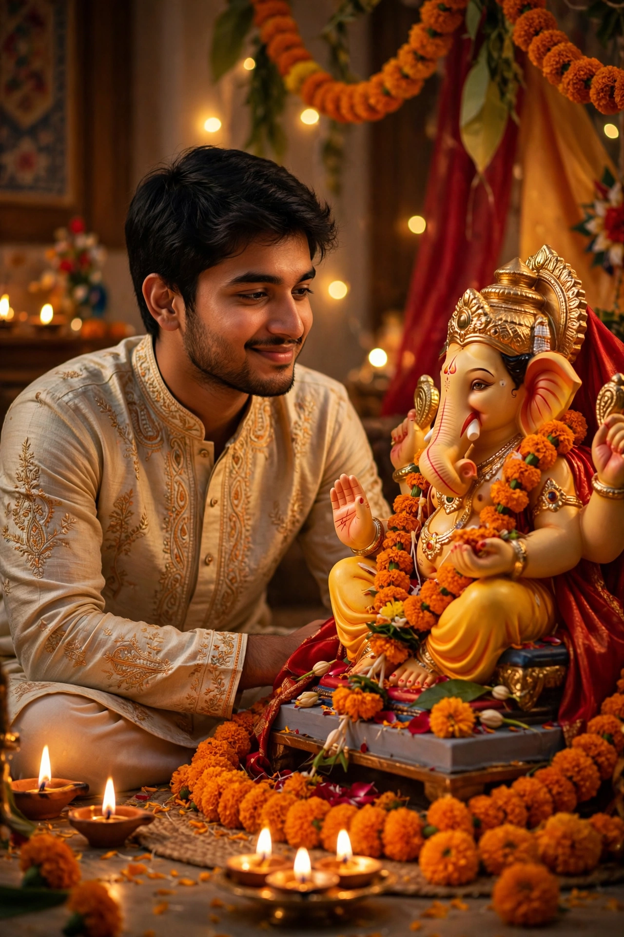 Ganpati Bappa Kurta Look