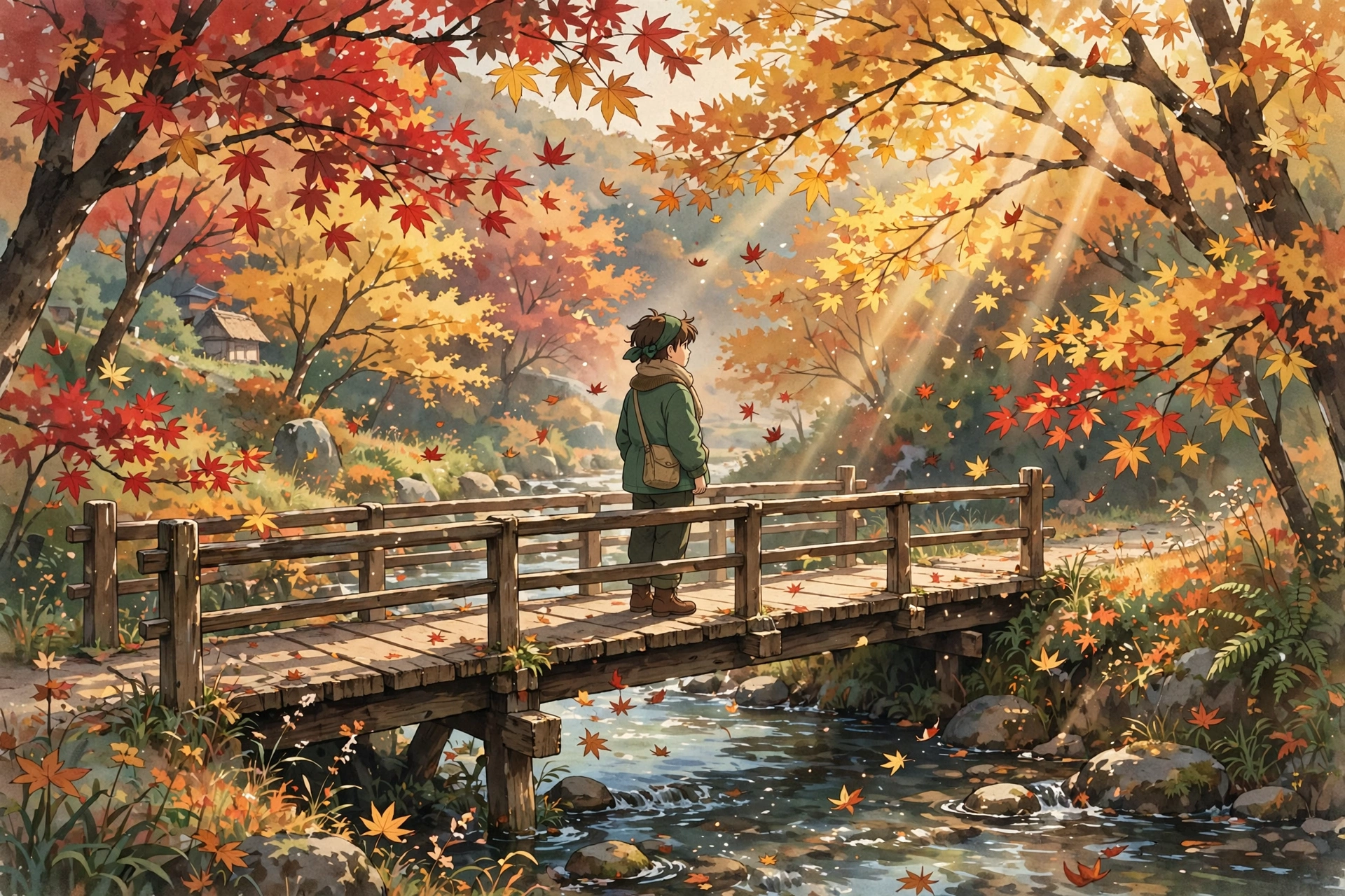 Ghibli Style Autumn Scene AI Prompt