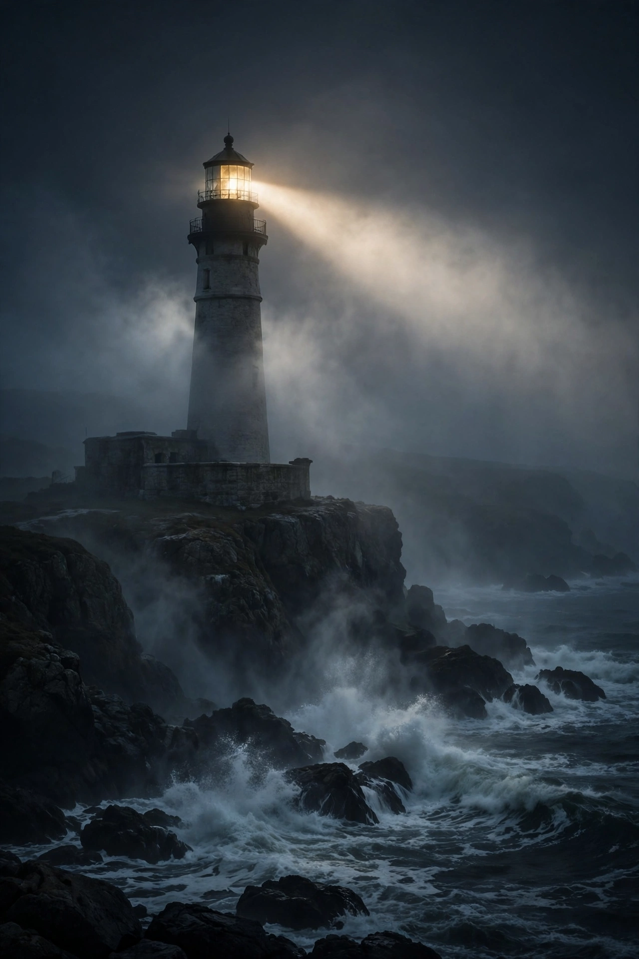 Ghostly Fog Lighthouse