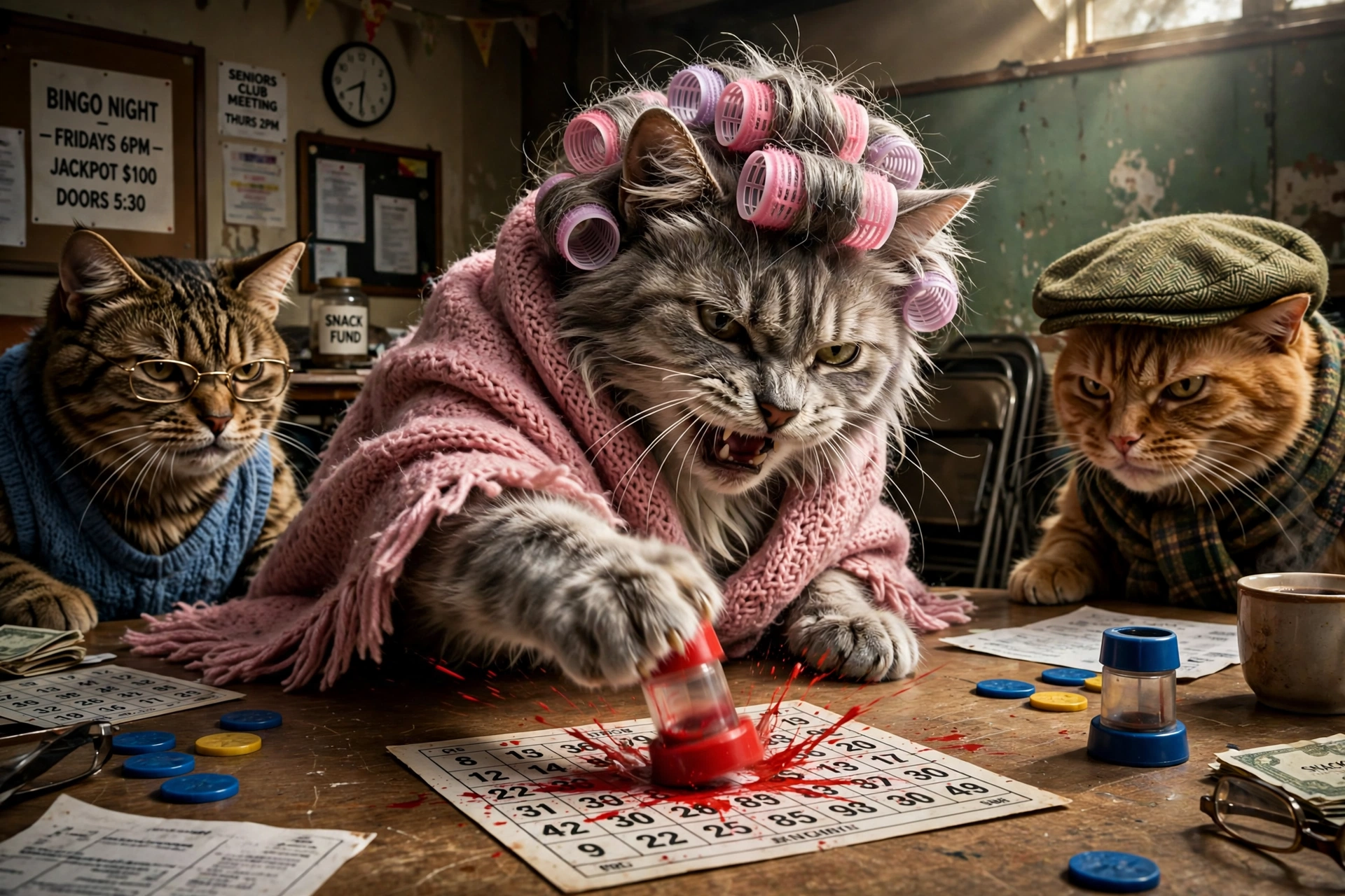 Grandma Cat Bingo Night