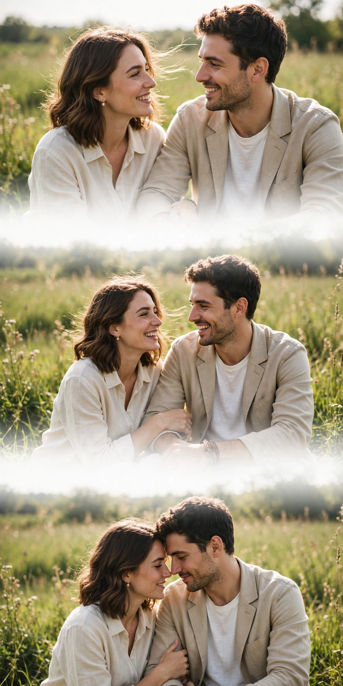 Green Field Couple Triptych
