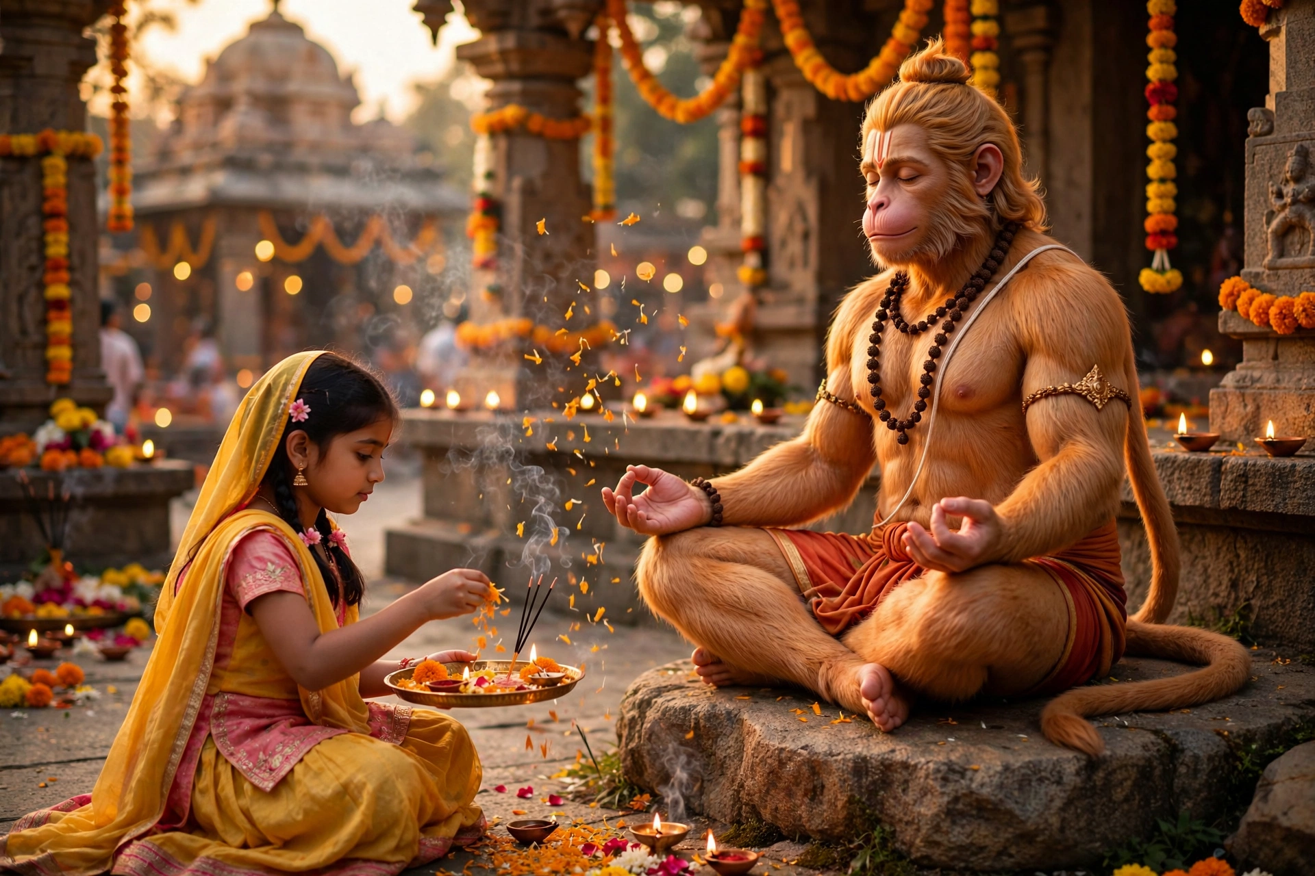 Hanuman Meditation Girl
