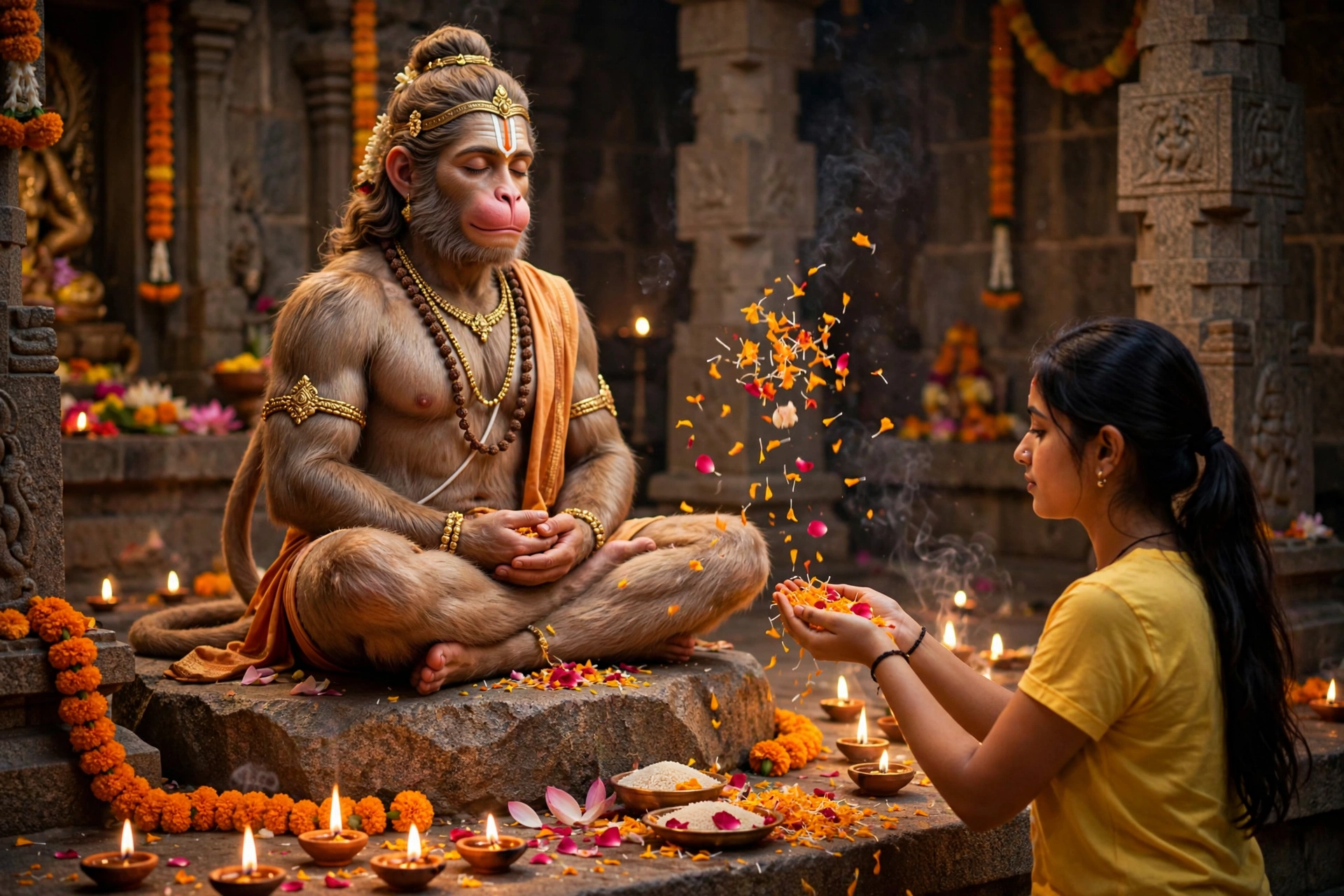 Hanuman Pooja Girl Portrait
