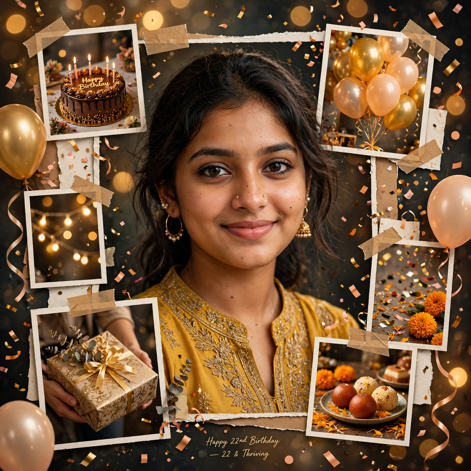 Happy Birthday Collage Portrait Prompt
