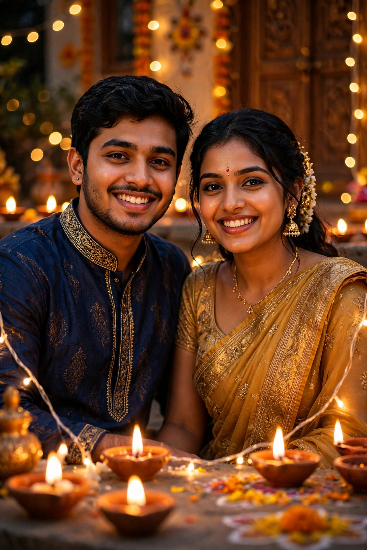 Happy Diwali Couple Portrait