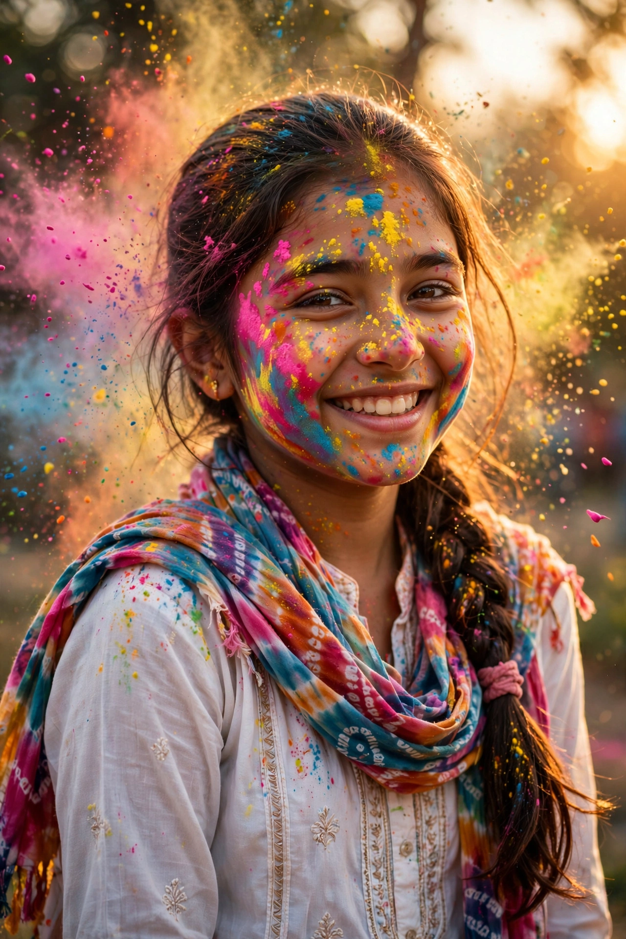 Happy Holi Young Girl