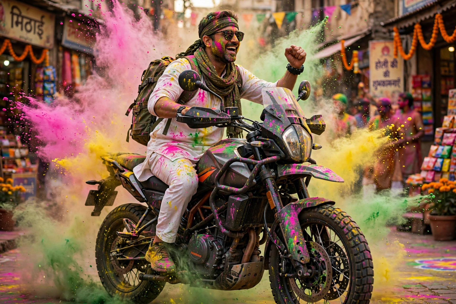 Holi Colors Vehicle Photo Prompt