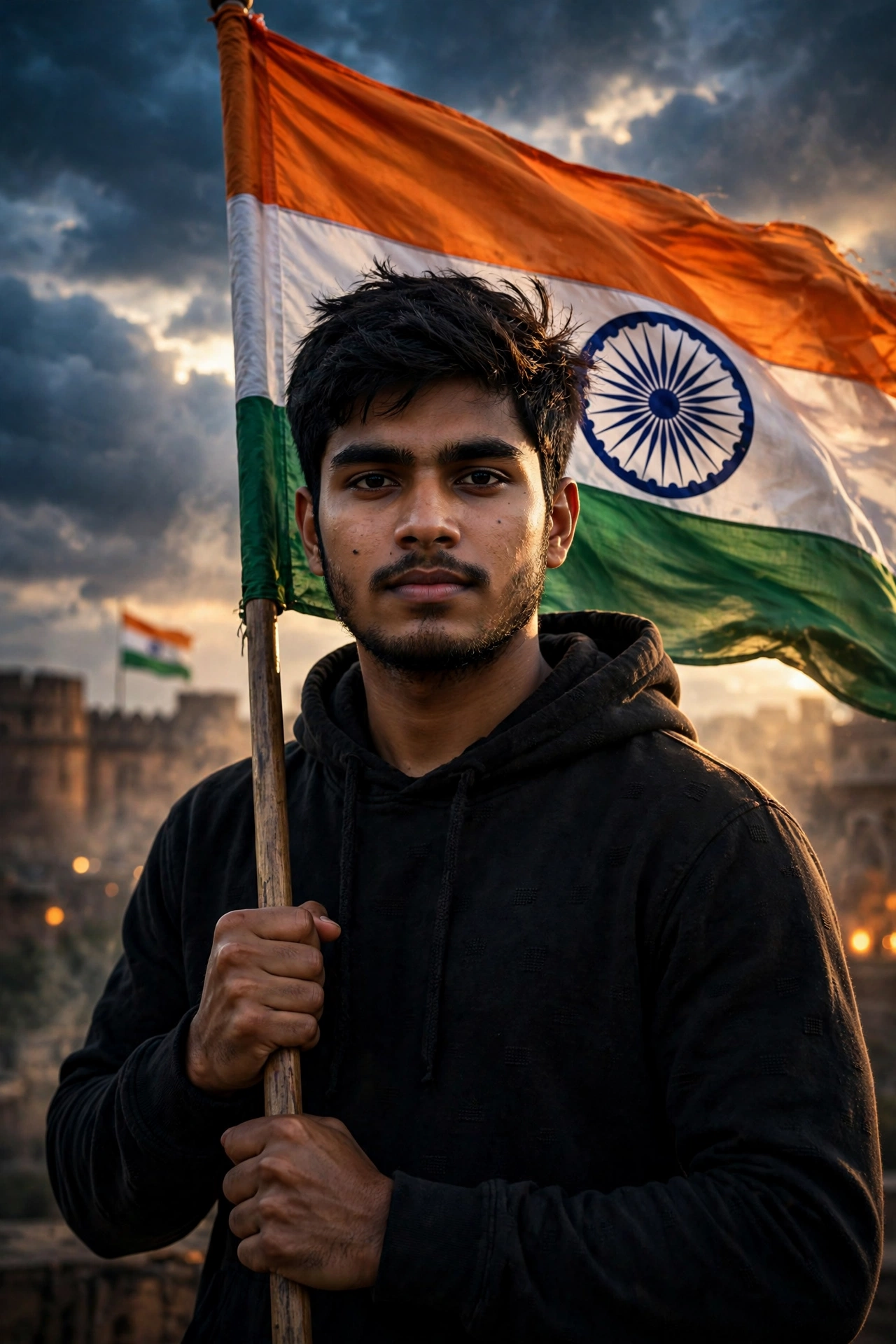 Independence Day Flag Wave Portrait Prompt
