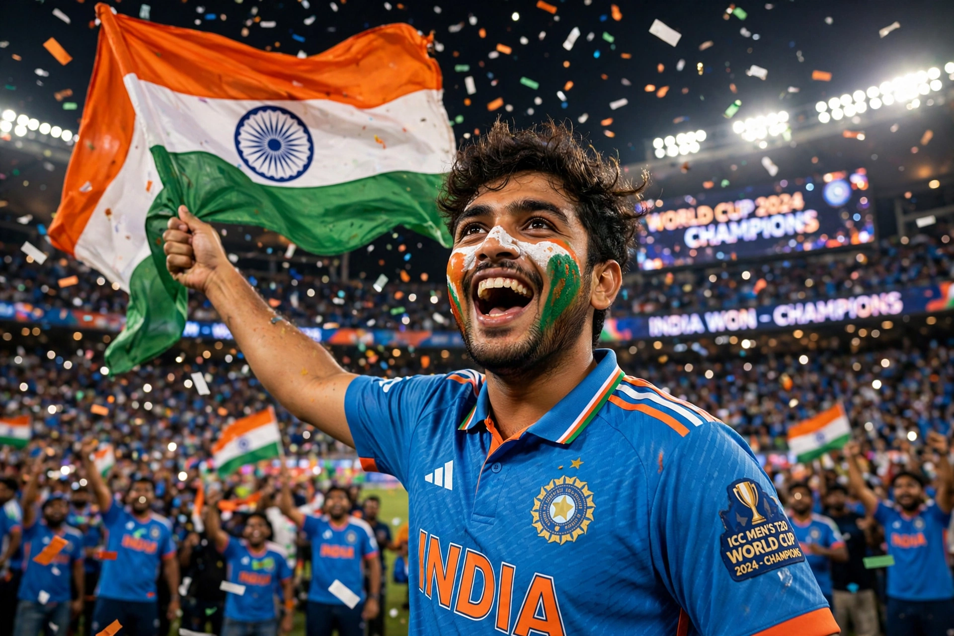 India World Cup Celebration Fan Photo Prompt